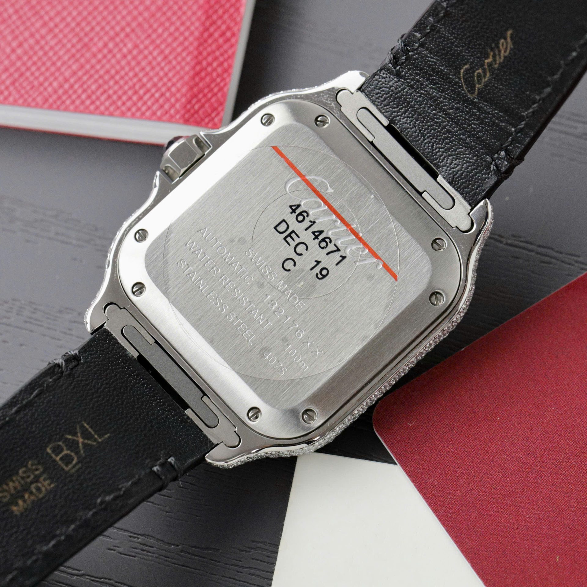 Cartier Santos Women Copies Watches Full Moissanite Diamonds Custom 35mm - Top club
