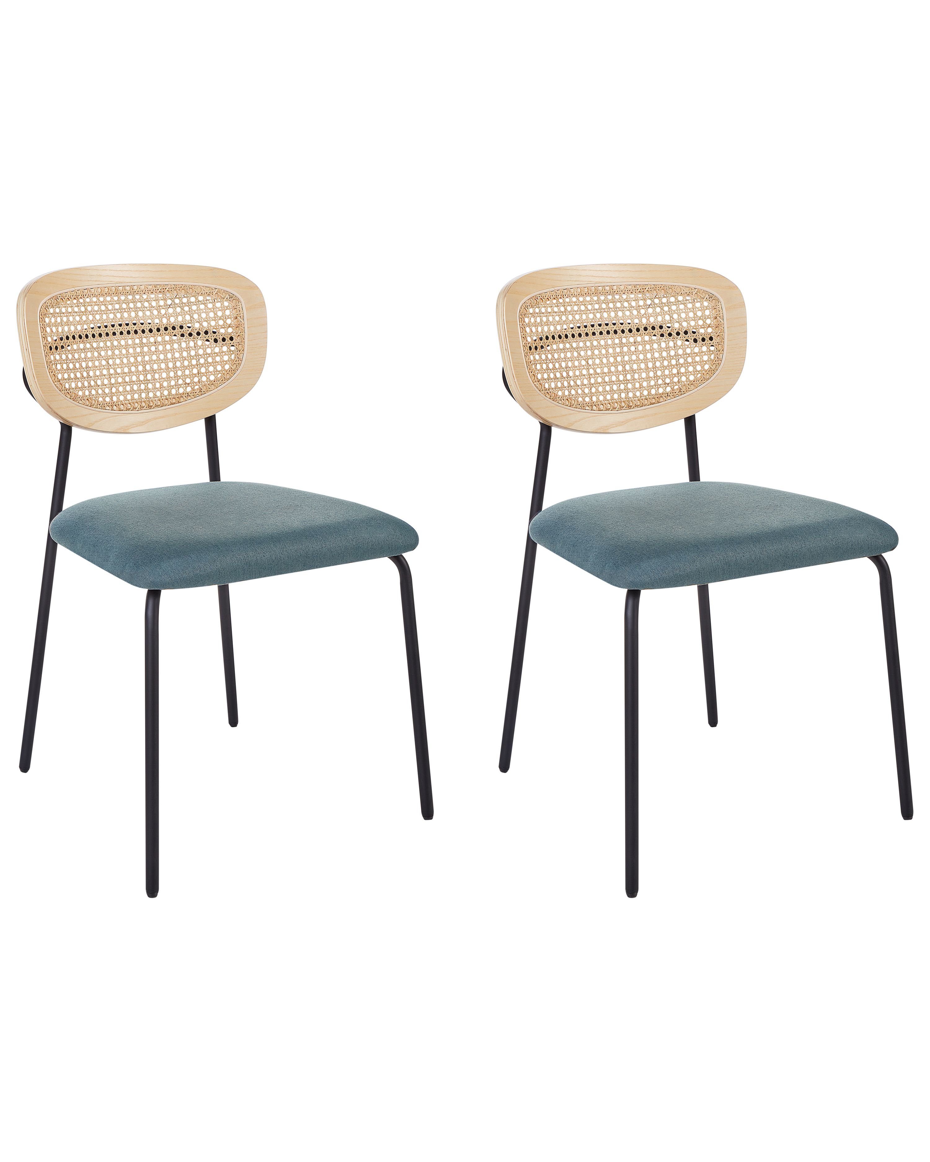 Set of 2 Dining Chairs MAYETTA Metal Teal