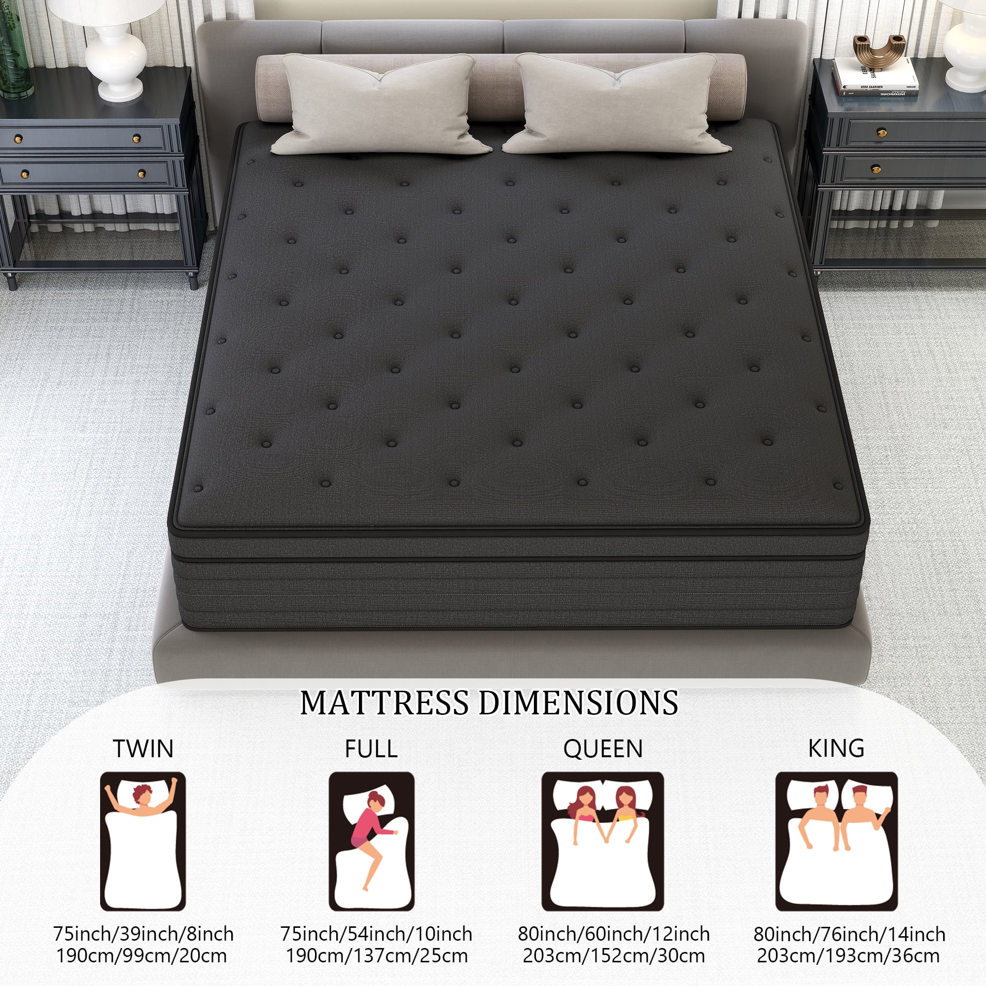 12 inch King Mattress,Hybrid Mattresses Medium Firm in a Box - Image 6