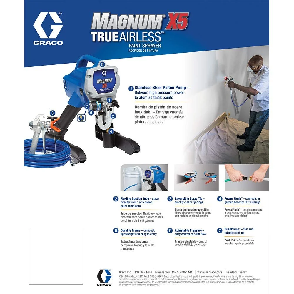 GRACO 262800 Airless Paint Sprayer,1/2 HP,0.27 gpm