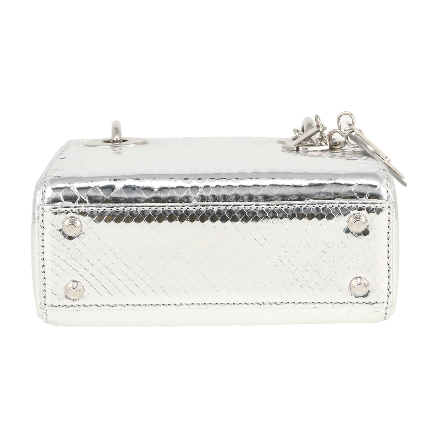 Dior Mini Lady Dior handbag in silver python1:1High-quality replica