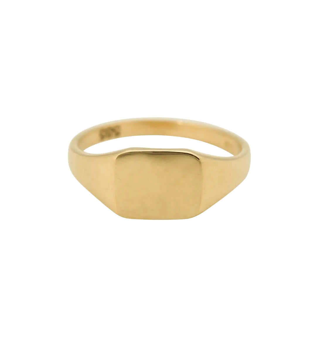 Pinky Signet Ring Square 14K