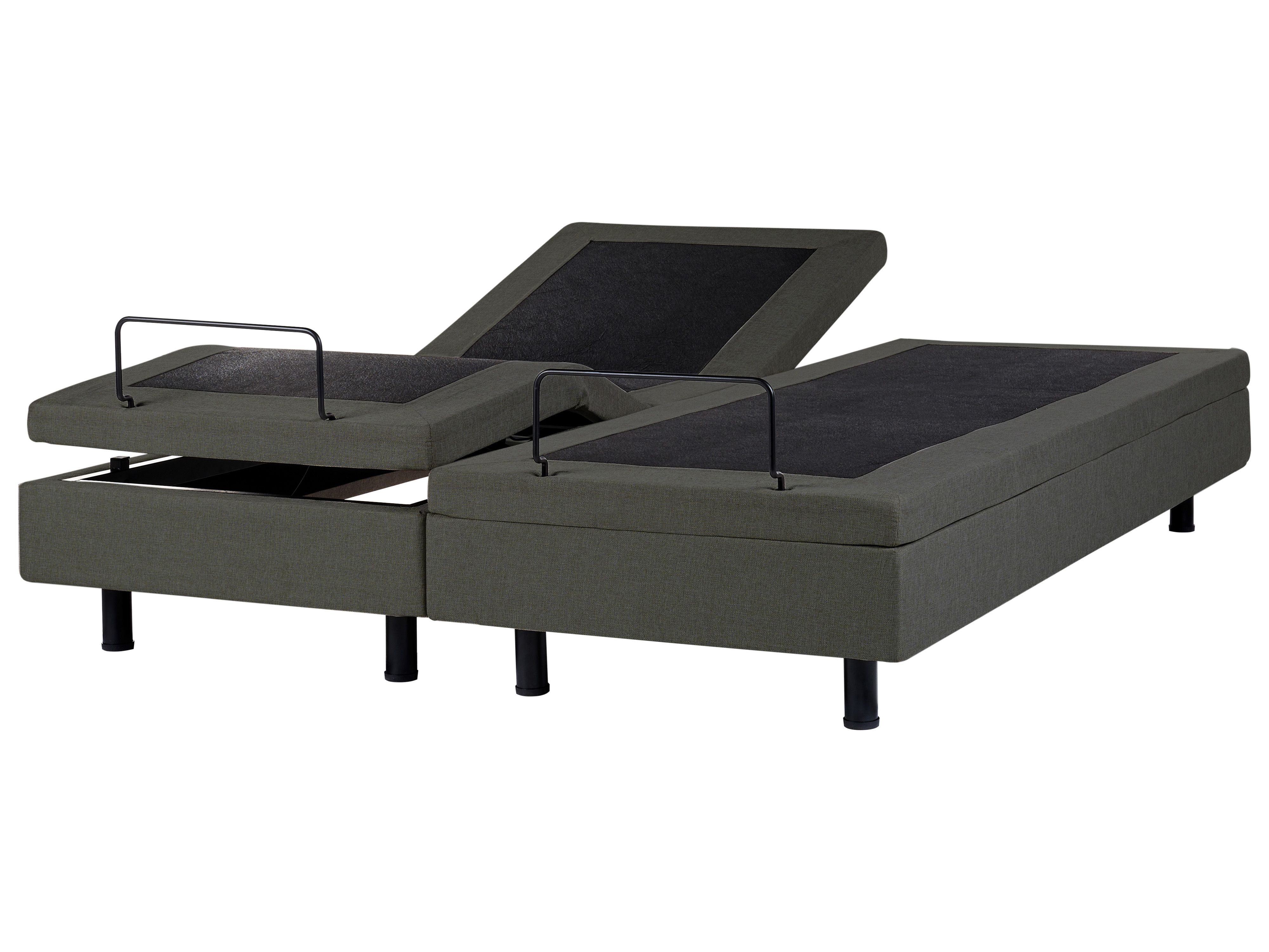 Adjustable Bed without Headboard Fabric CASTELLAN 180 x 200 cm (EU Super King) Dark Grey