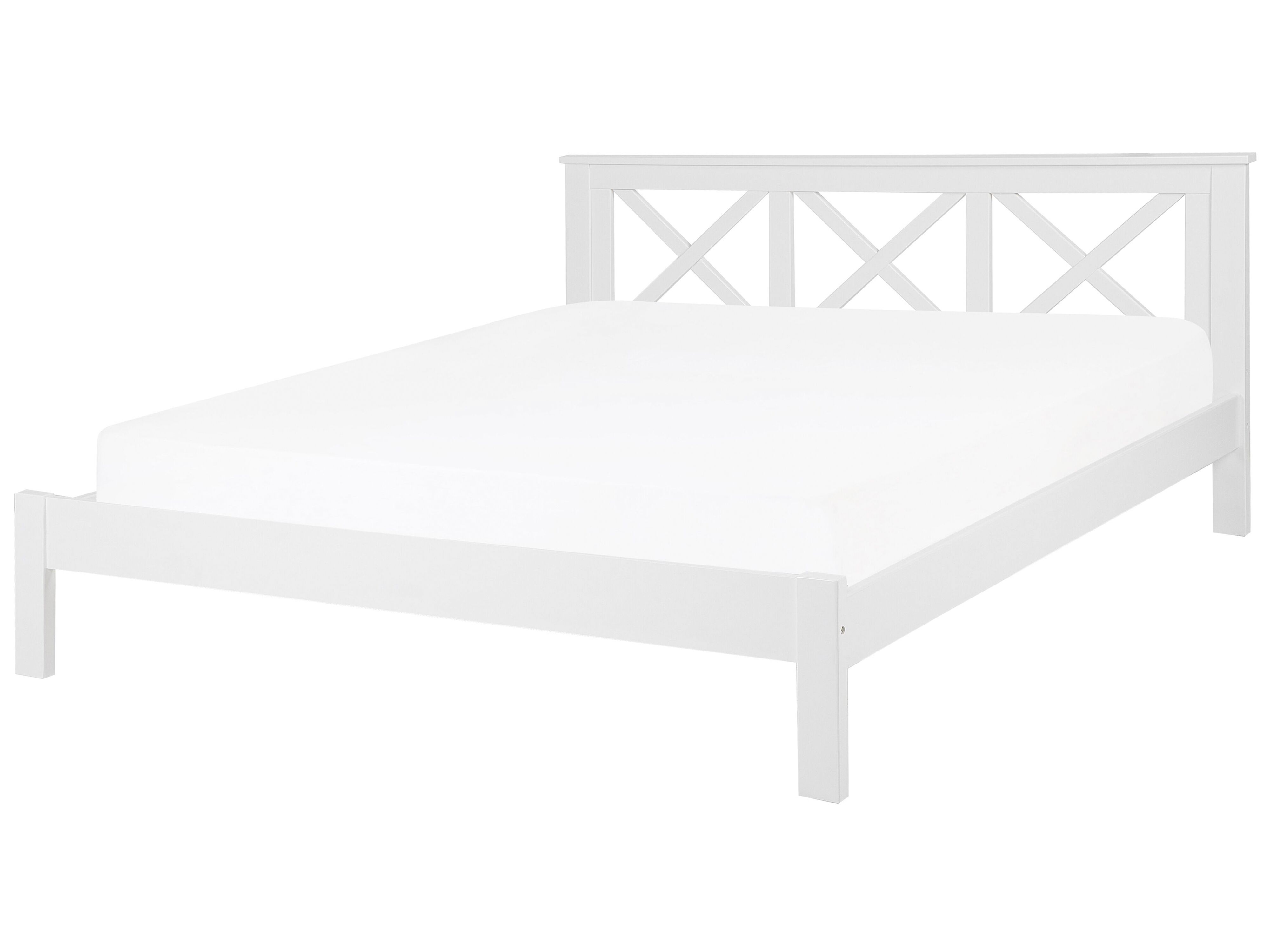 Bed Pine Wood TANNAY 180 x 200 cm (EU Super King) White