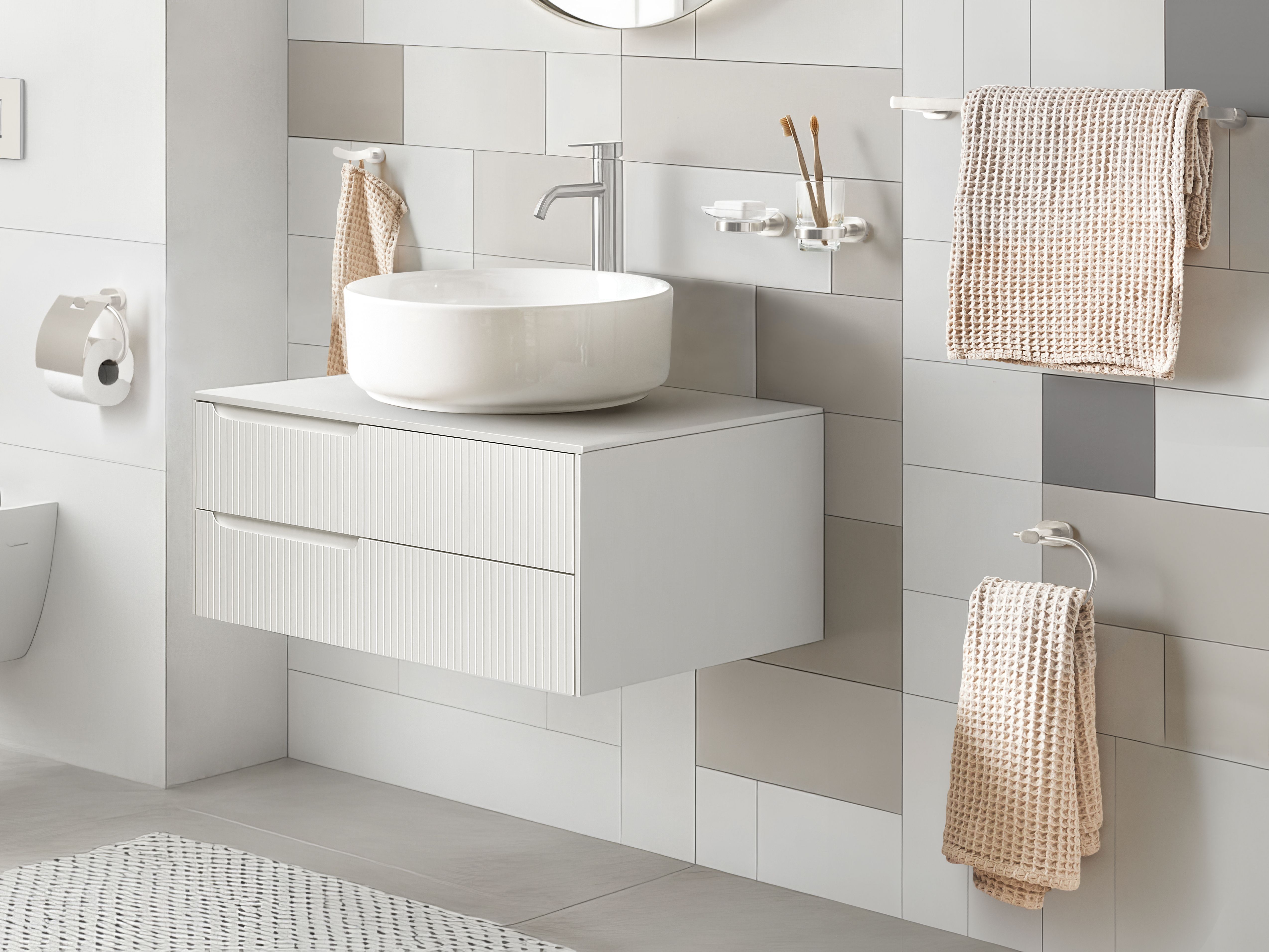 6-Piece Bathroom Hardware Set TOCOPILLA with Towel Bars and Hooks Silver