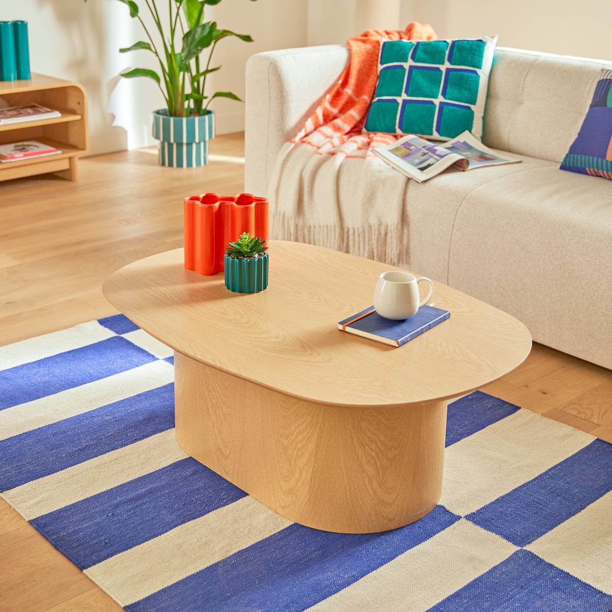 Coffee Table "Lee" Beige, 100x70 cm