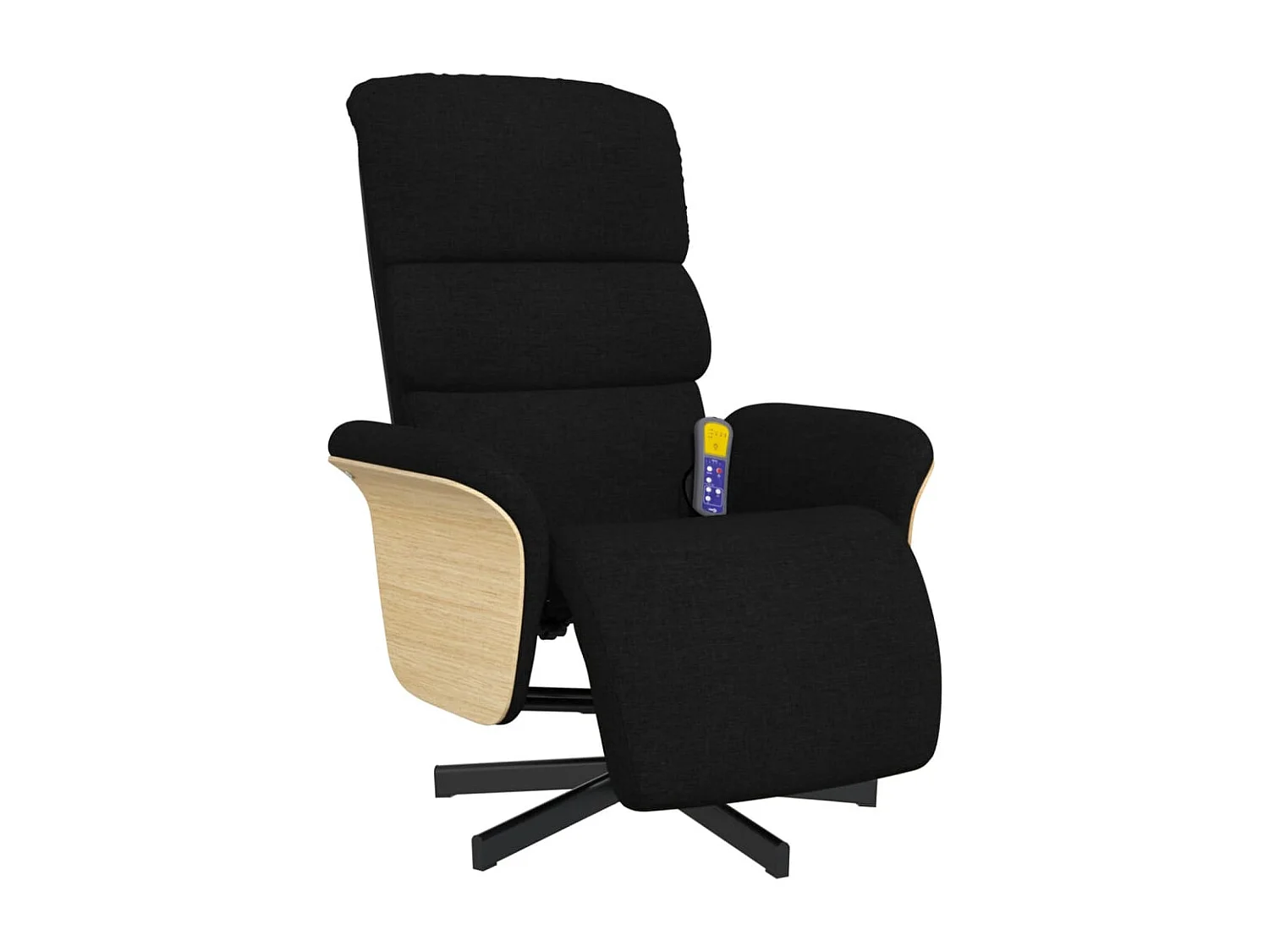 Fauteuil inclinable-Fauteuil salon de massage avec repose-pieds noir tissu SHL5341