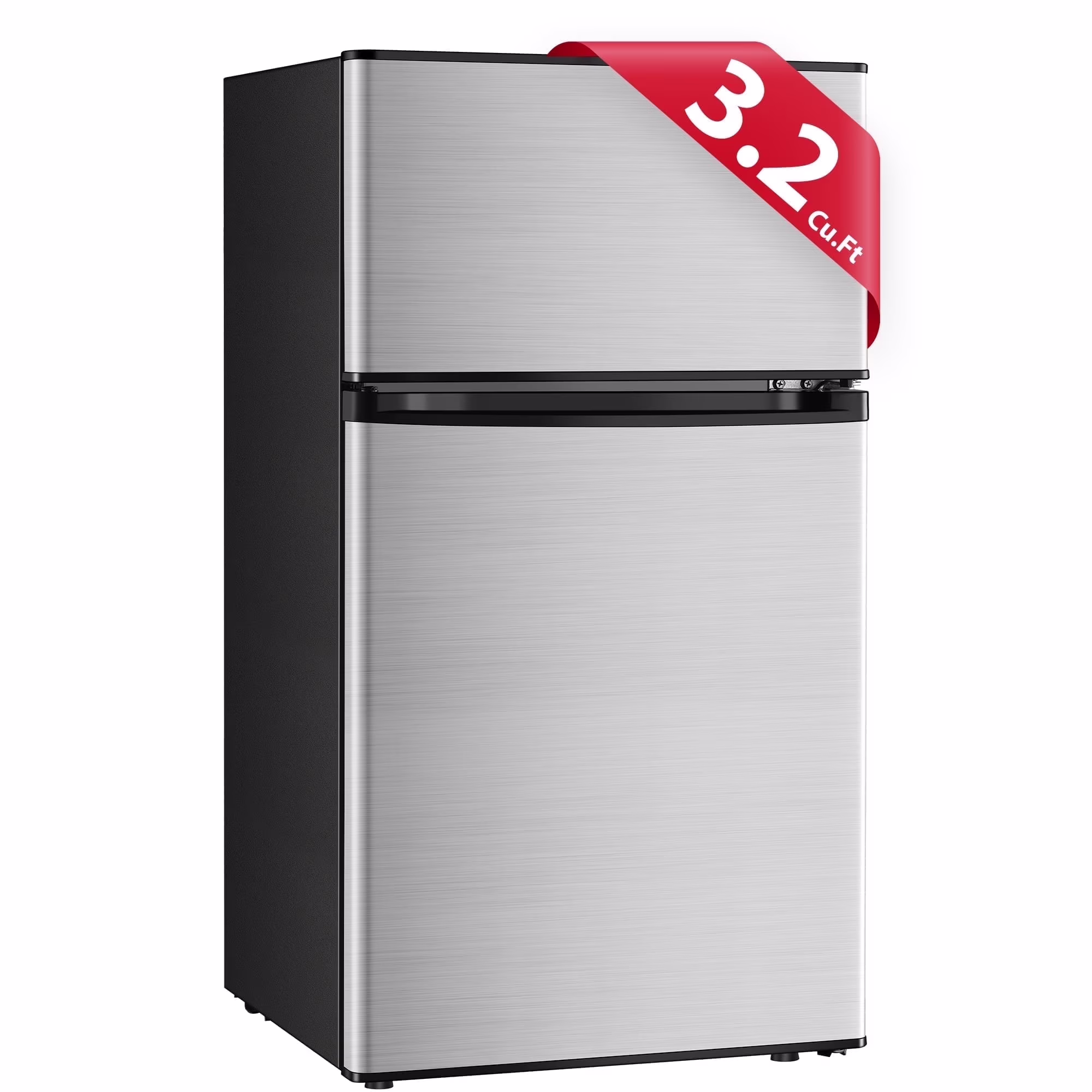 Kcpolre Pink Mini Fridge with Freezer 3.2 Cu.ft Refrigerators, Adjustable Glass Shelves, Quiet Dual Door Dorm Fridge for Bedroom, College, Office - Image 5
