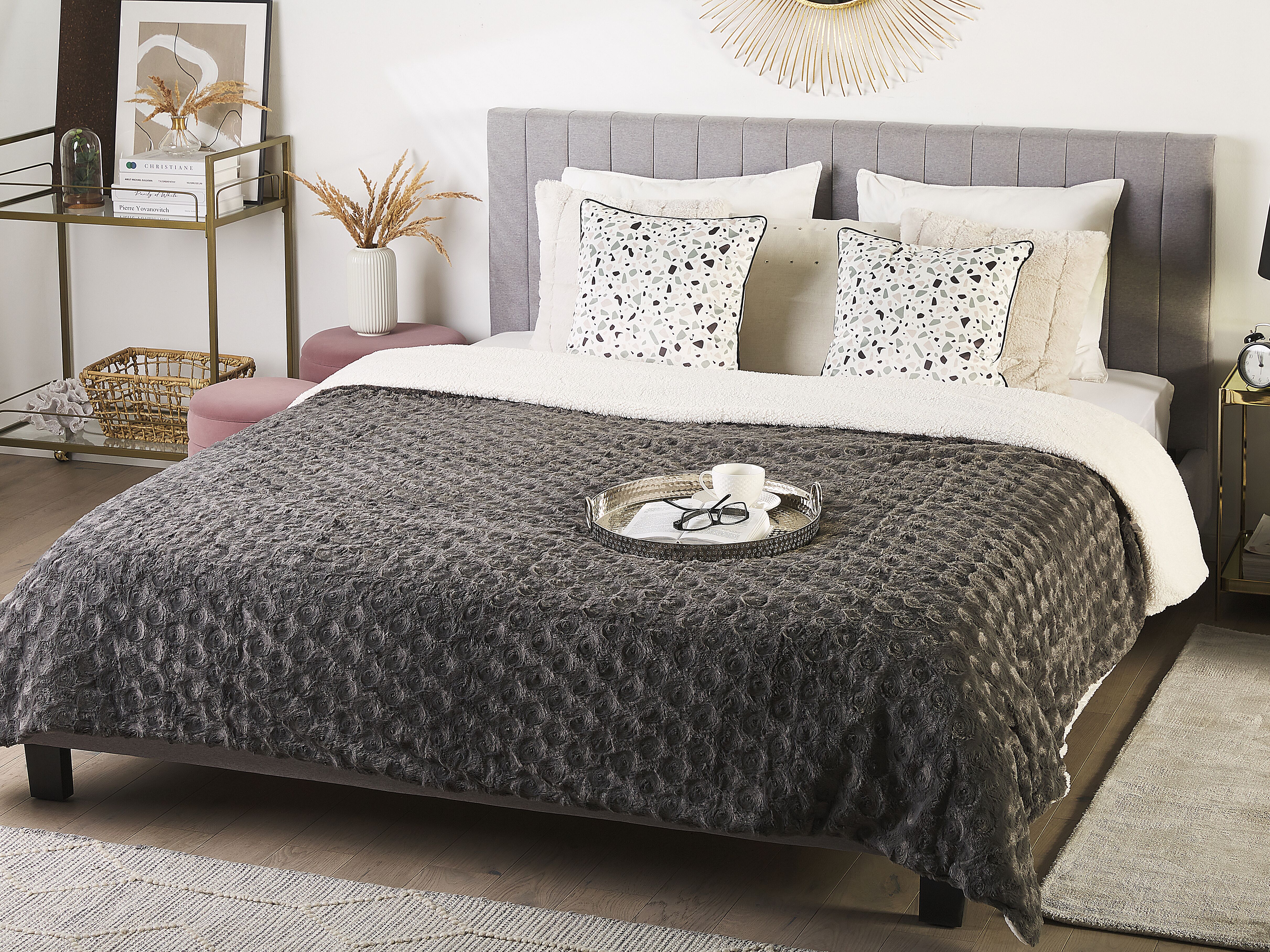 Bedspread KANDILLI 200 x 220 cm Grey