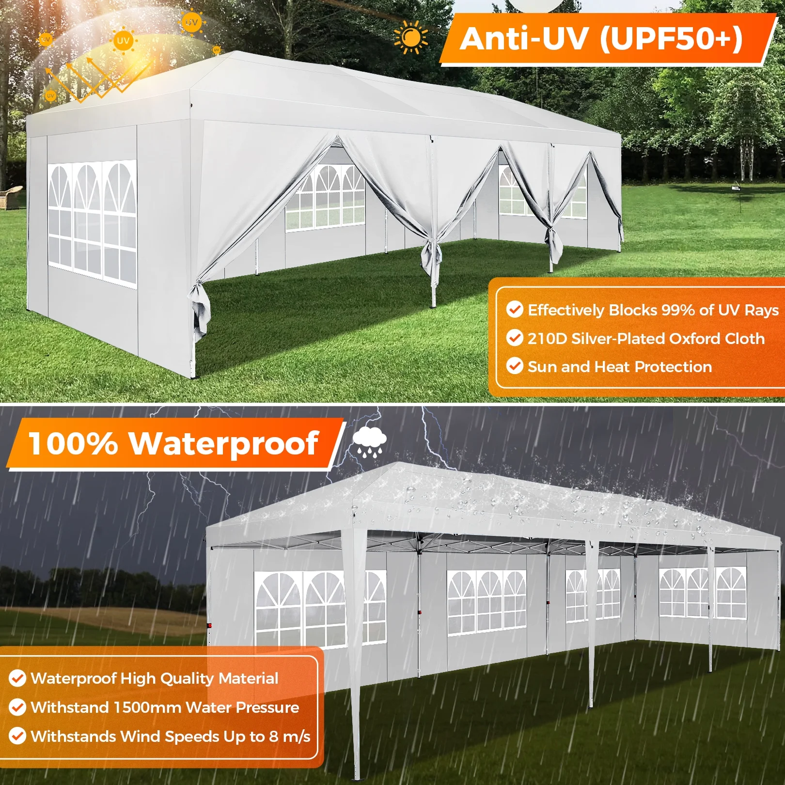 SANOPY 10'x10' EZ Pop Up Canopy Tent Outdoor Party Instant Shelter Portable Folding Beach Canopy with 4 Sandbag & Carrying Bag, Black - Image 43