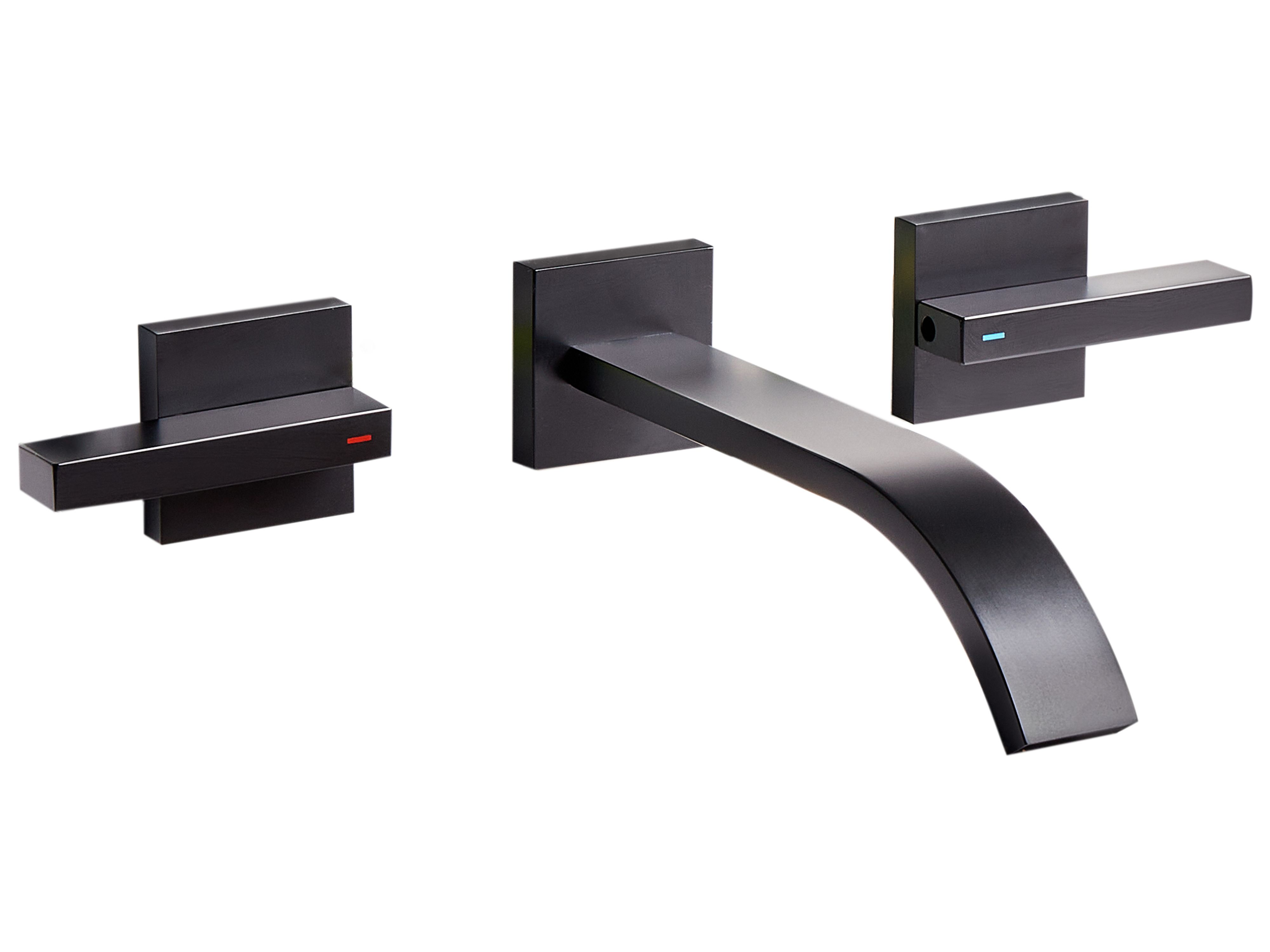 Wall Mounted Basin Mixer Tap BERRACO Brass Black
