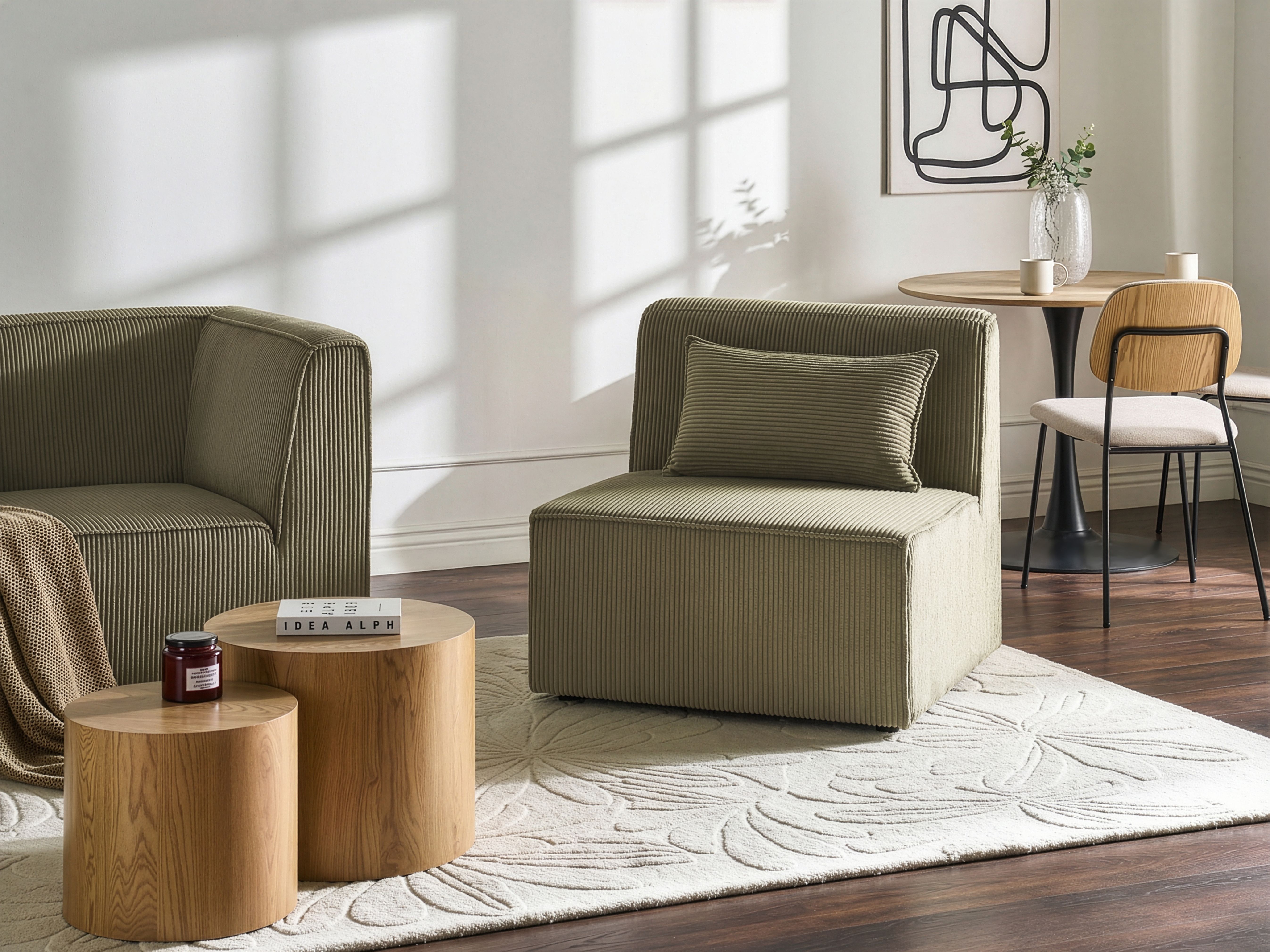1-Seat Section LEMVIG Corduroy Green