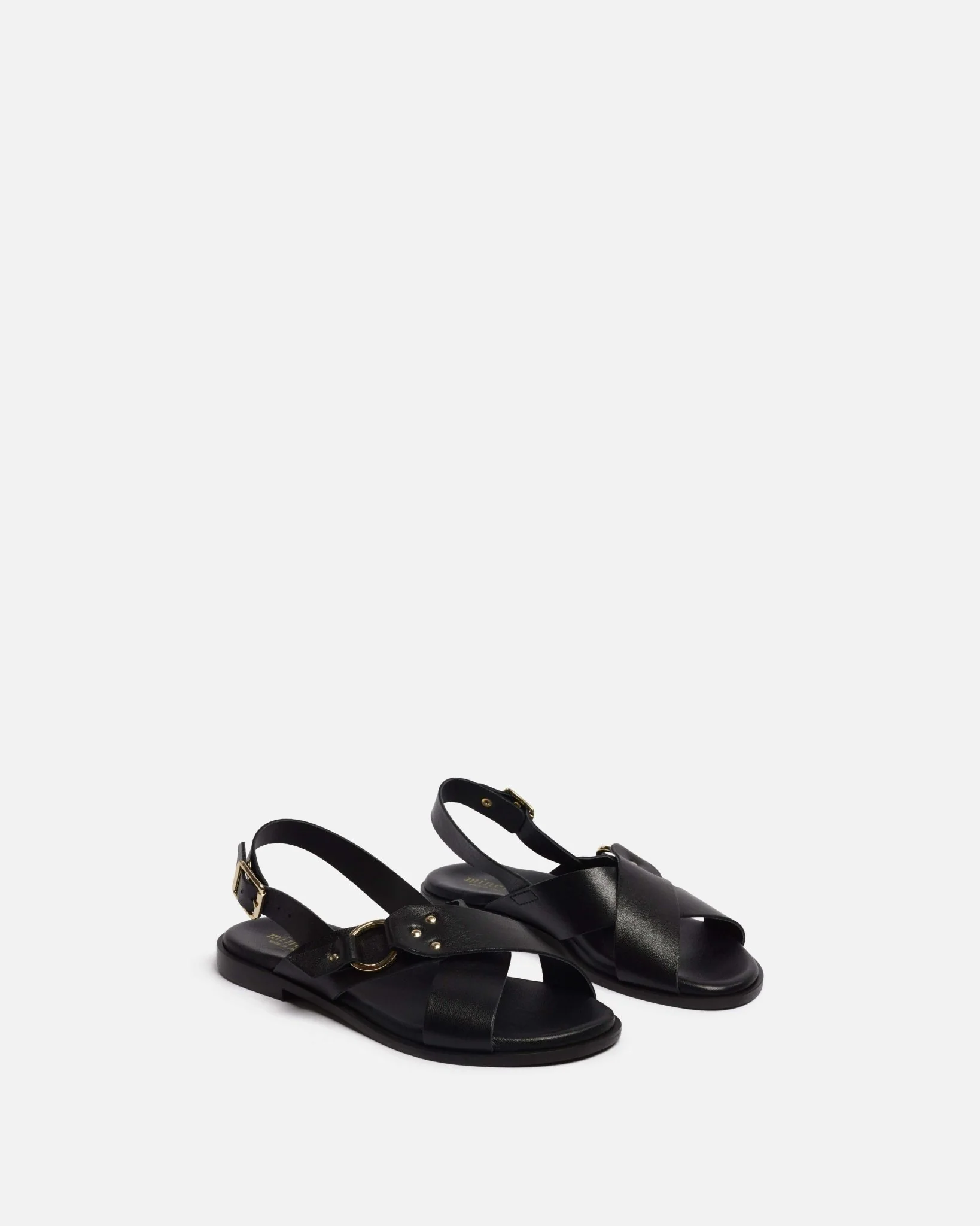 SANDALES LADDIE - Plates en cuir noir