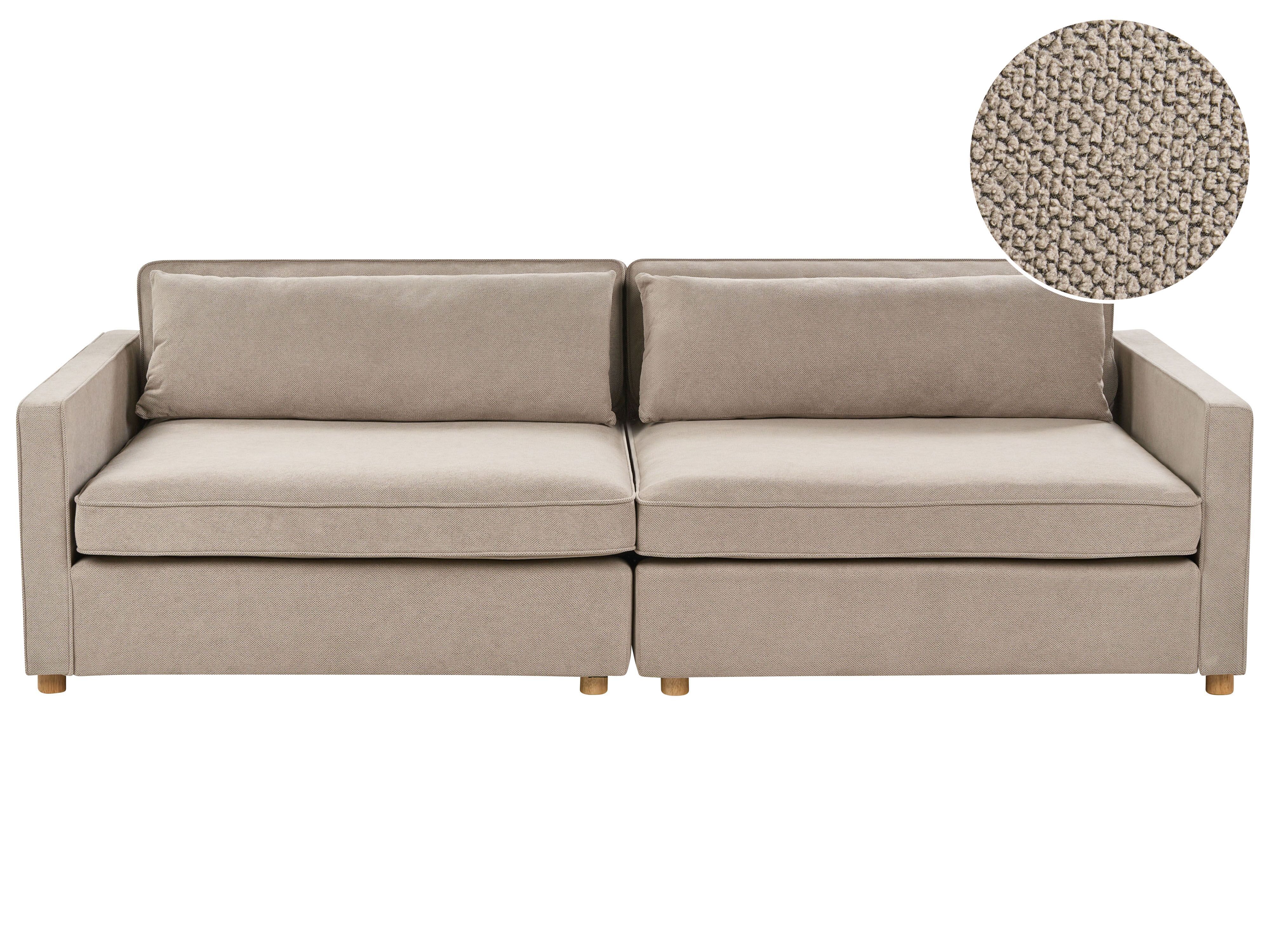 Sofa 3 Seater VINSTRA Fabric Taupe