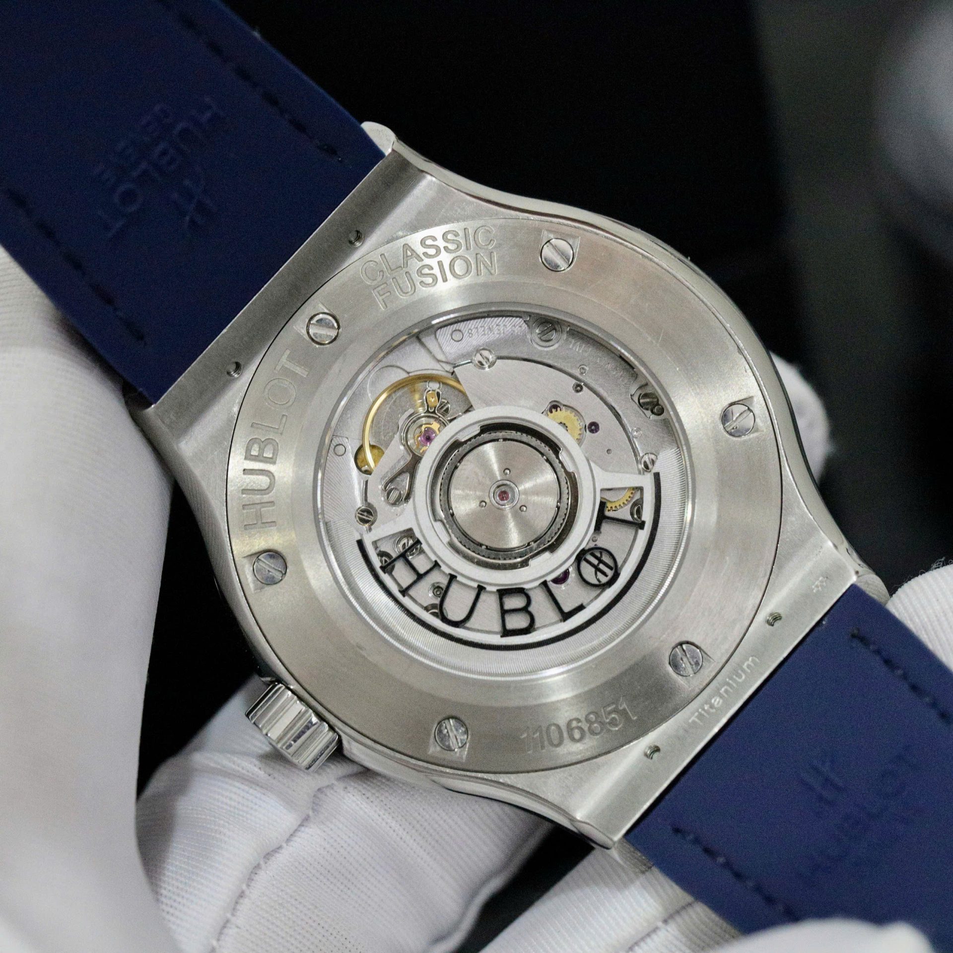 Hublot Classic Fusion Titanium Bezel Diamonds Blue Color Replica Watch HB Factory 42mm - Top club