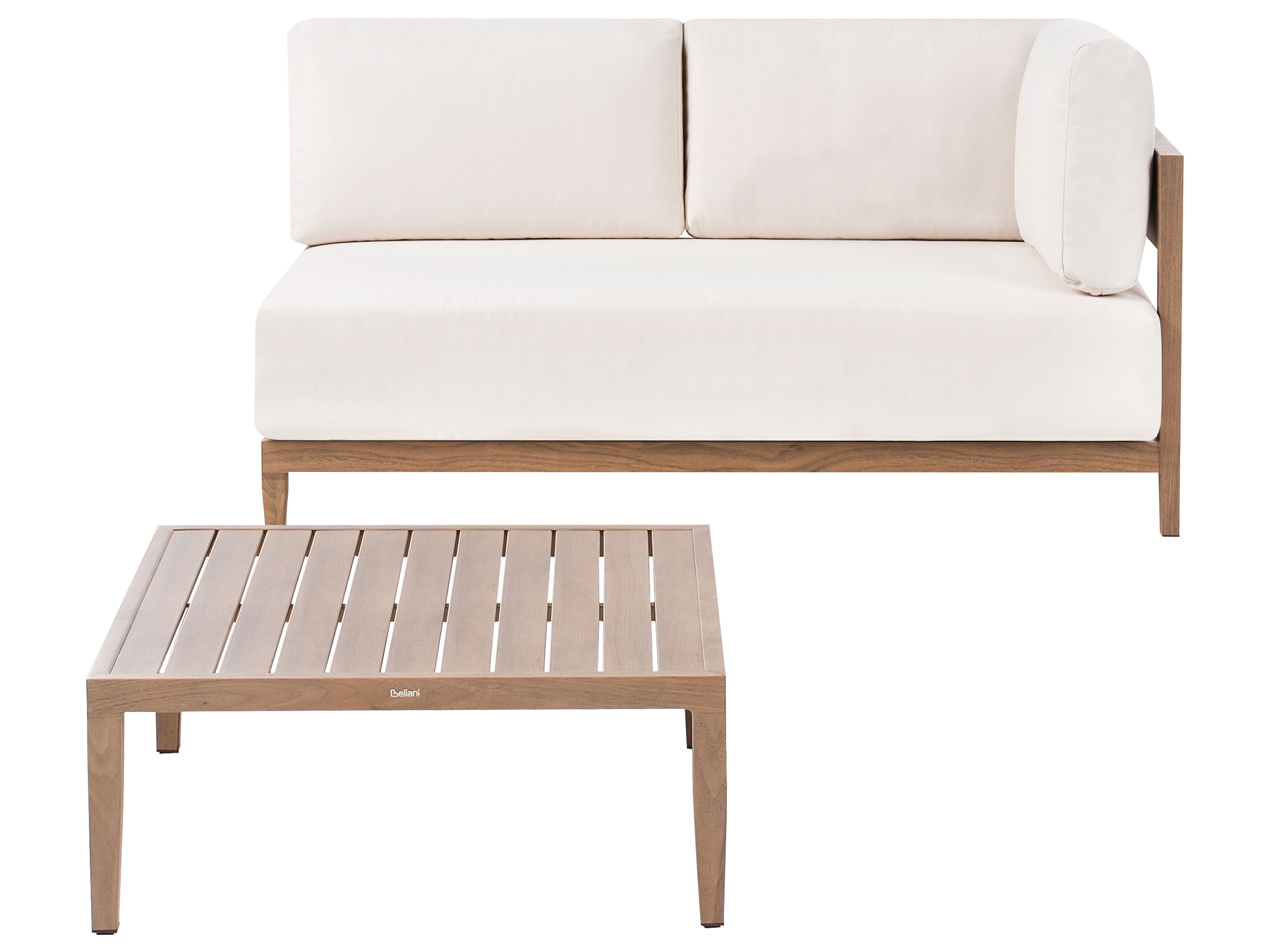 Garden Sofa with Table 2 Seater SAMPIERI Metal Brown