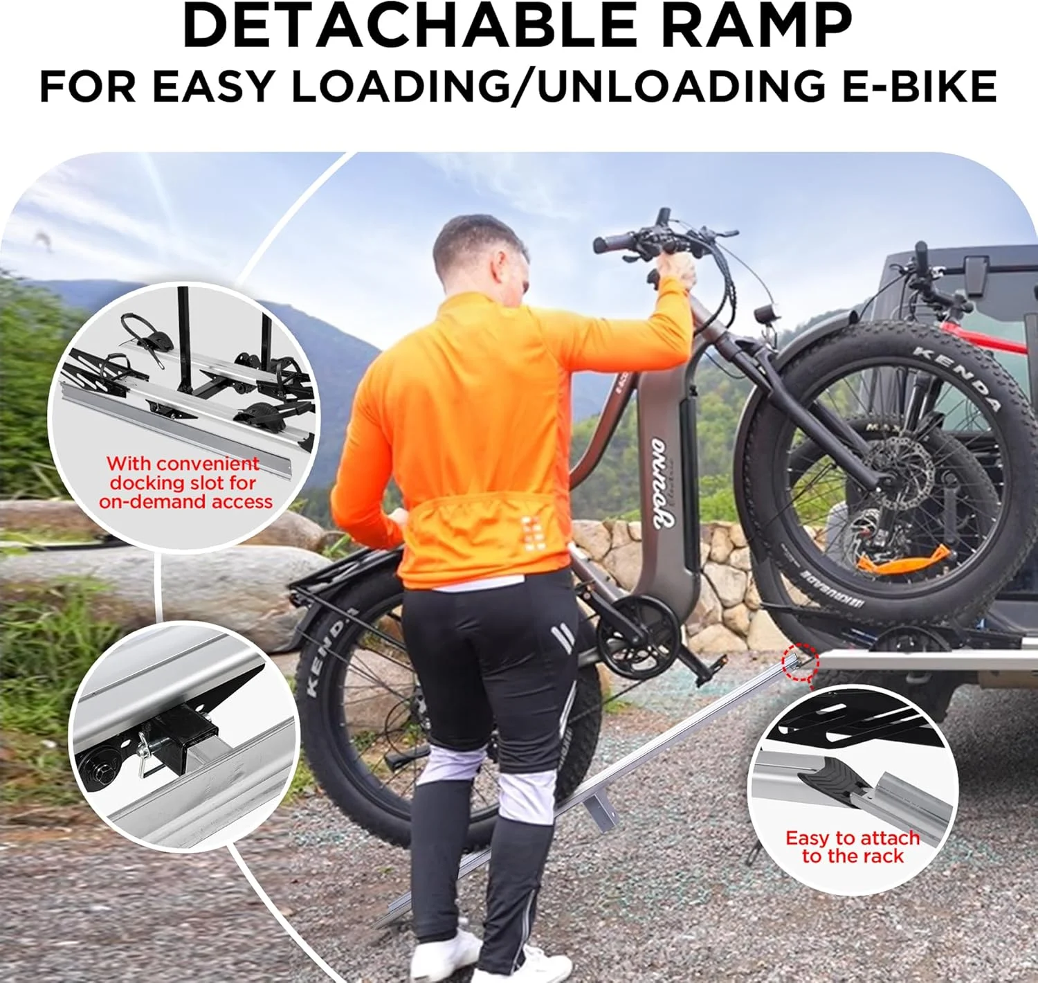 Young Electric Ebike Rack, 200lb Capacity, Alloy Steel Hitch Mount, Fits 5-Inch Fat Tire Bikes, 2-Inch Receiver - Image 16