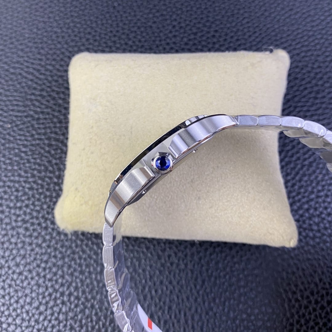 Fake Cartier Watch Santos de Cartier Large Stainless Steel Green Dial WSSA0062 BVF(1:1 replica) - Top club