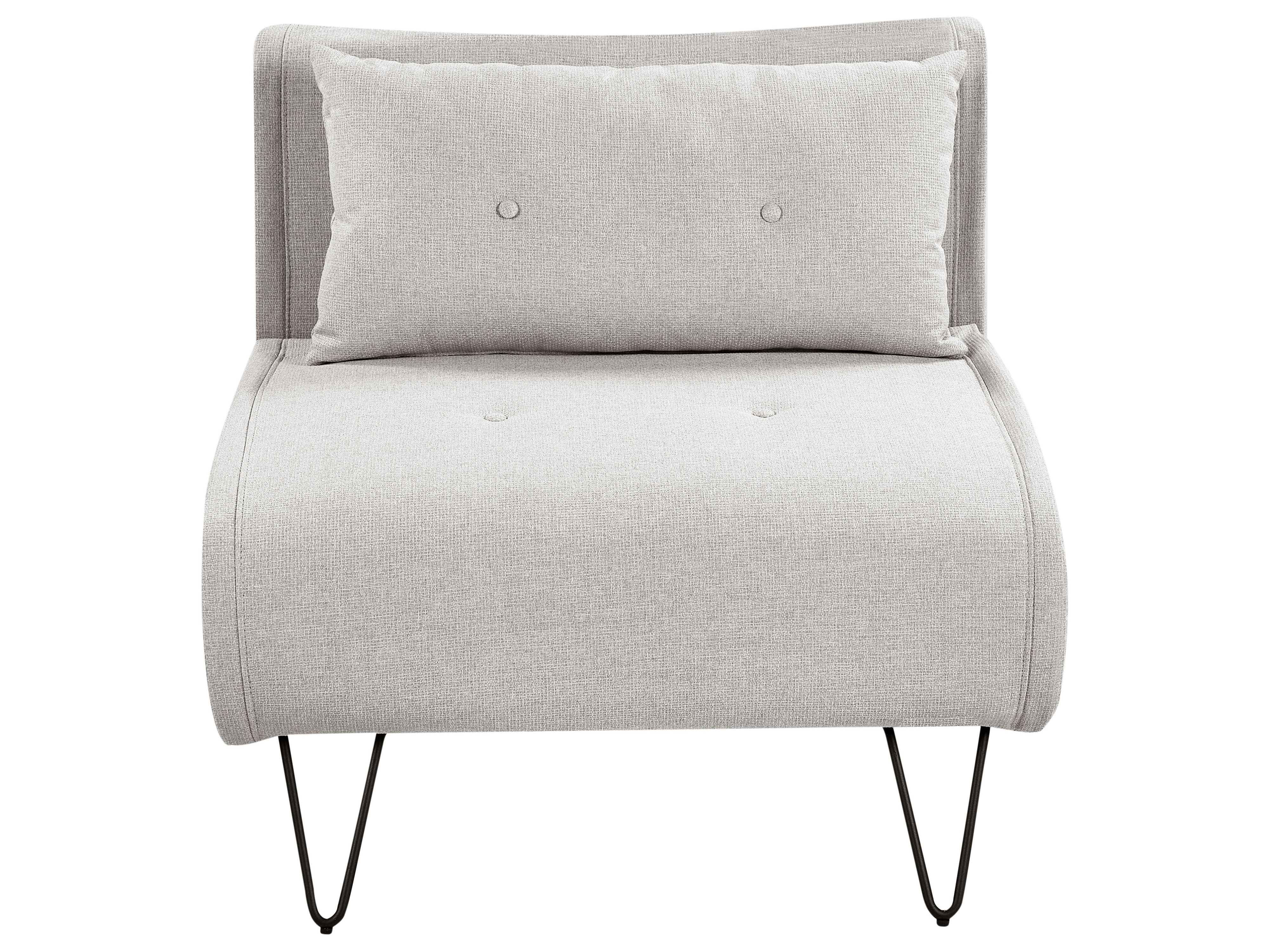 Single Sofa Bed VESTFOLD Fabric Light Grey