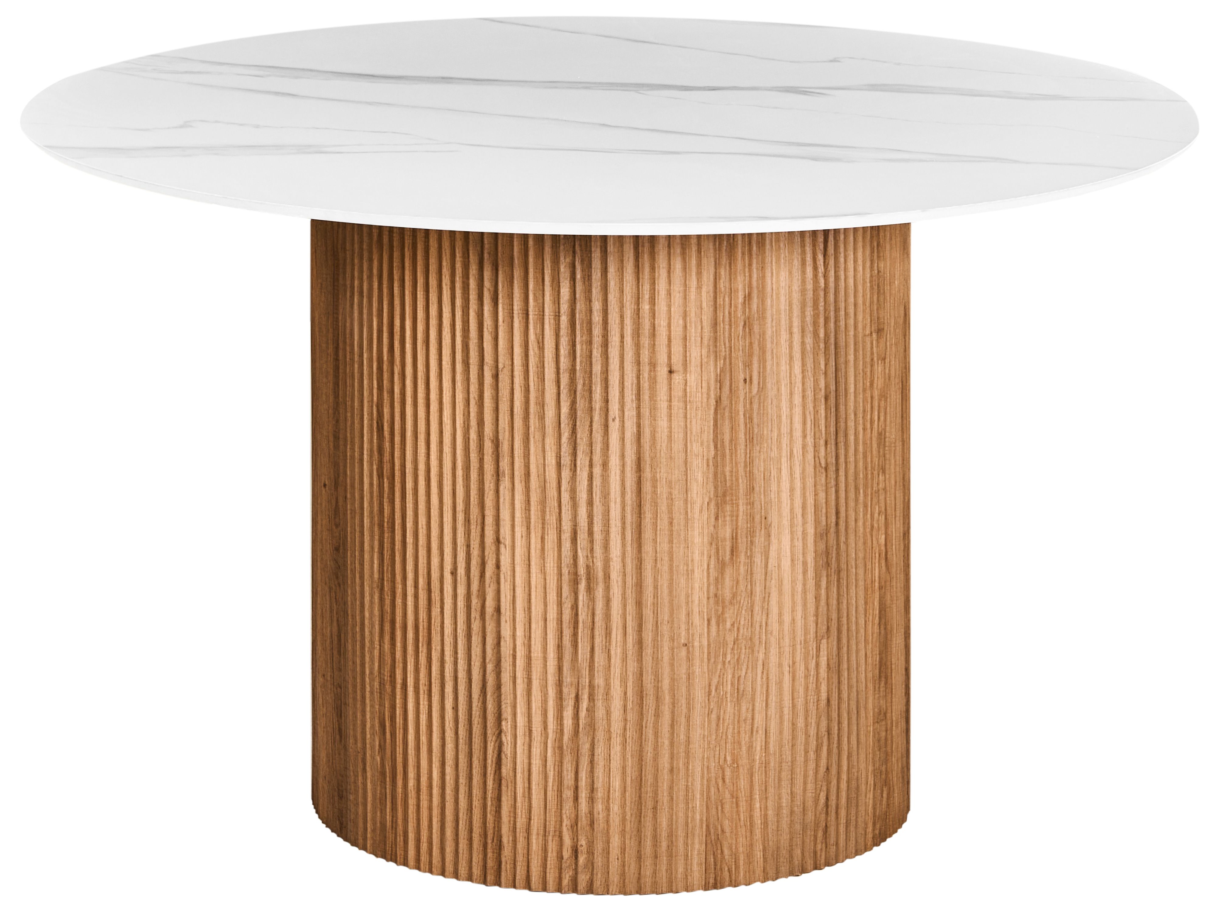 Dining Table ALBINA White Marble 120 cm 120 cm