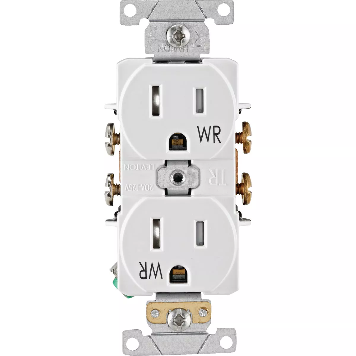 Leviton 15A White Tamper & Weather Resistant Commercial Grade 5-15R Duplex Outlet