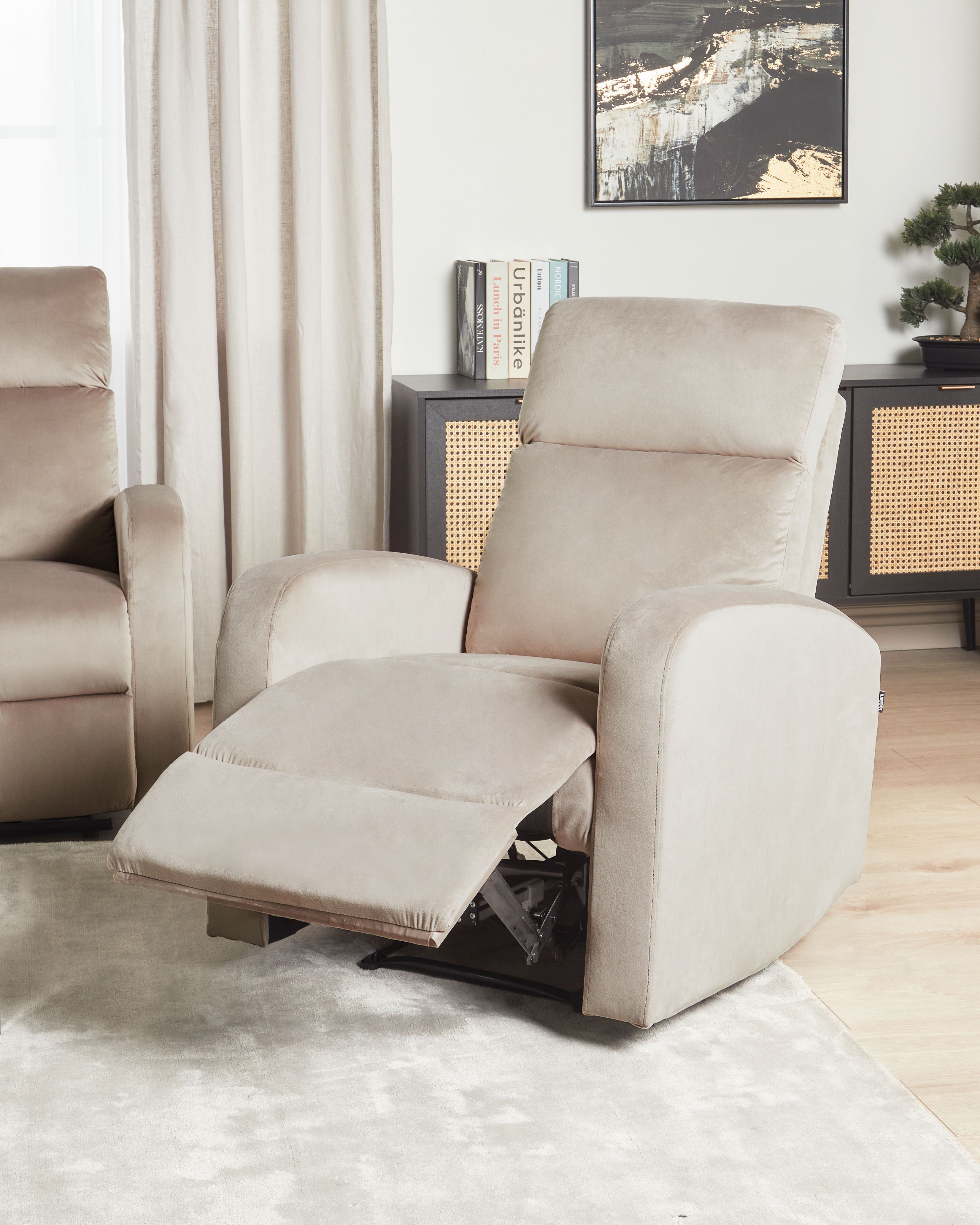 Electric Recliner Chair VERDAL with Footrest Velvet Taupe