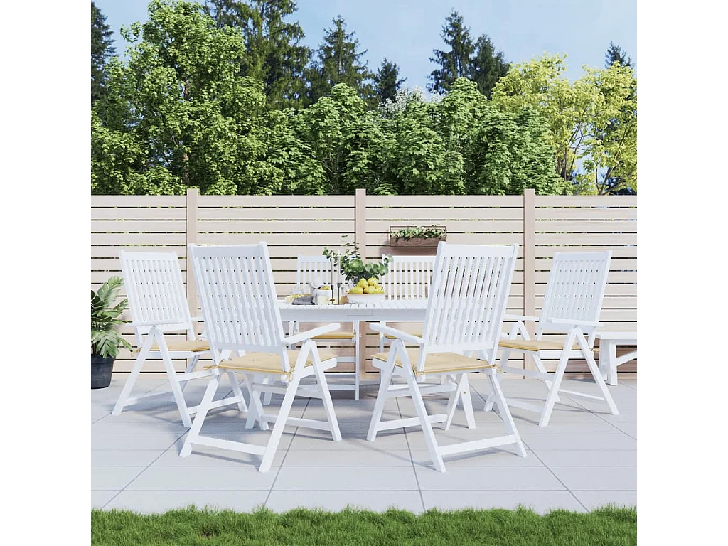Coussins de chaise jardin lot de 6 beige 50x50x3cm tissu oxford