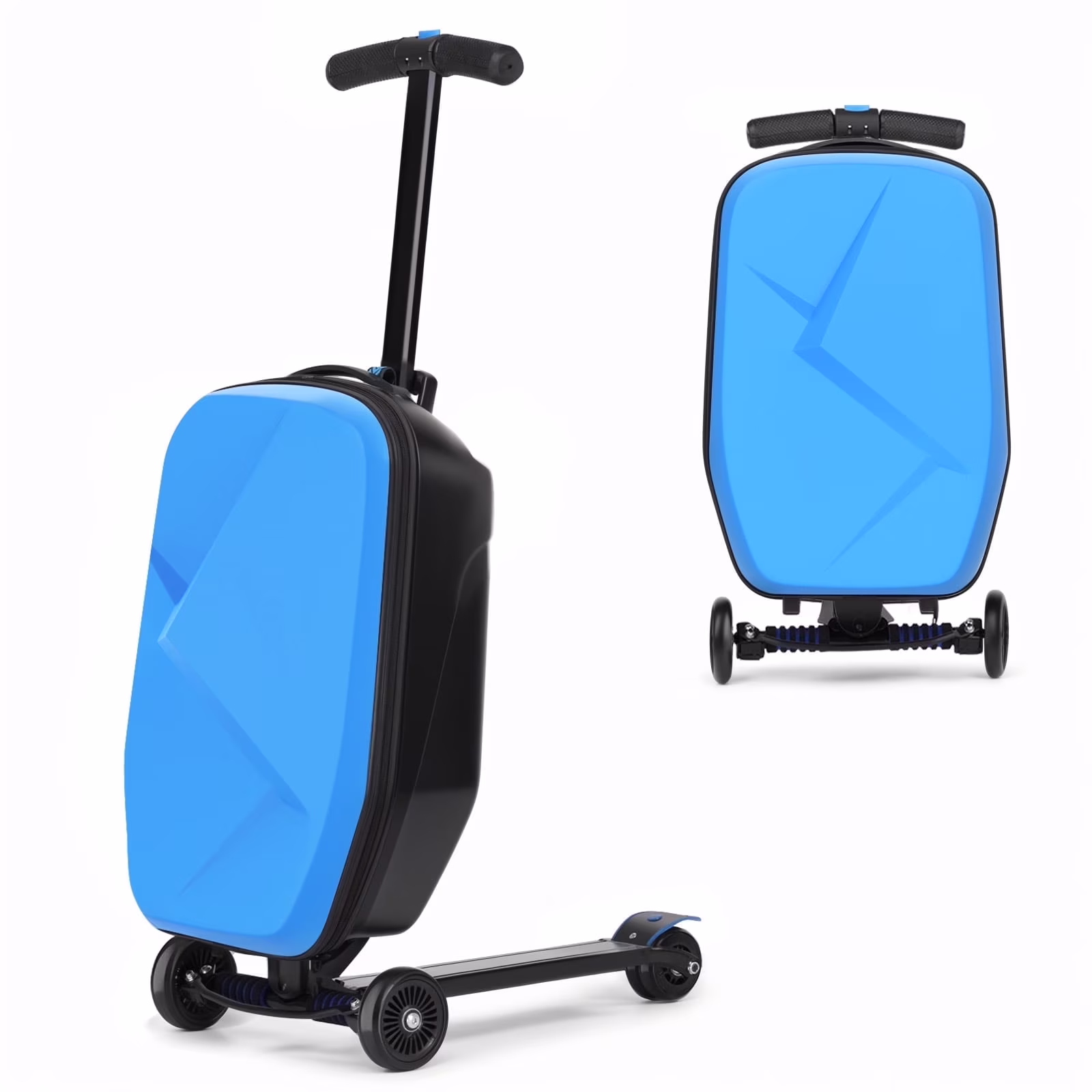 Advwin Scooter Luggage for Kids & Adults, Hardside Ride on Suitcase for Kids Ages 4-15 Multifunctional Lightweight Foldable Carry on Luggage with Wheels Ride on for Children Teenagers, Pink - Image 11
