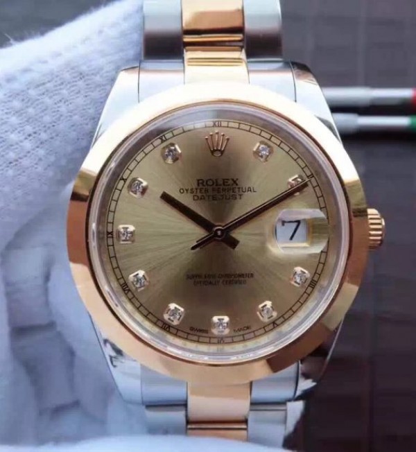 Replica Rolex DateJust 41mm 126331 Noob RG Wrapped RG Dial Diamonds Markers SS/RG Jubilee Bracelet A3235 - Elite Watch Atelier