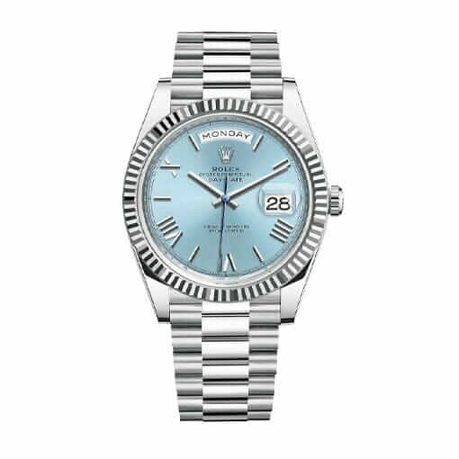Rolex Day Date Ice Blue Grooved Replica - Elite Watch Atelier
