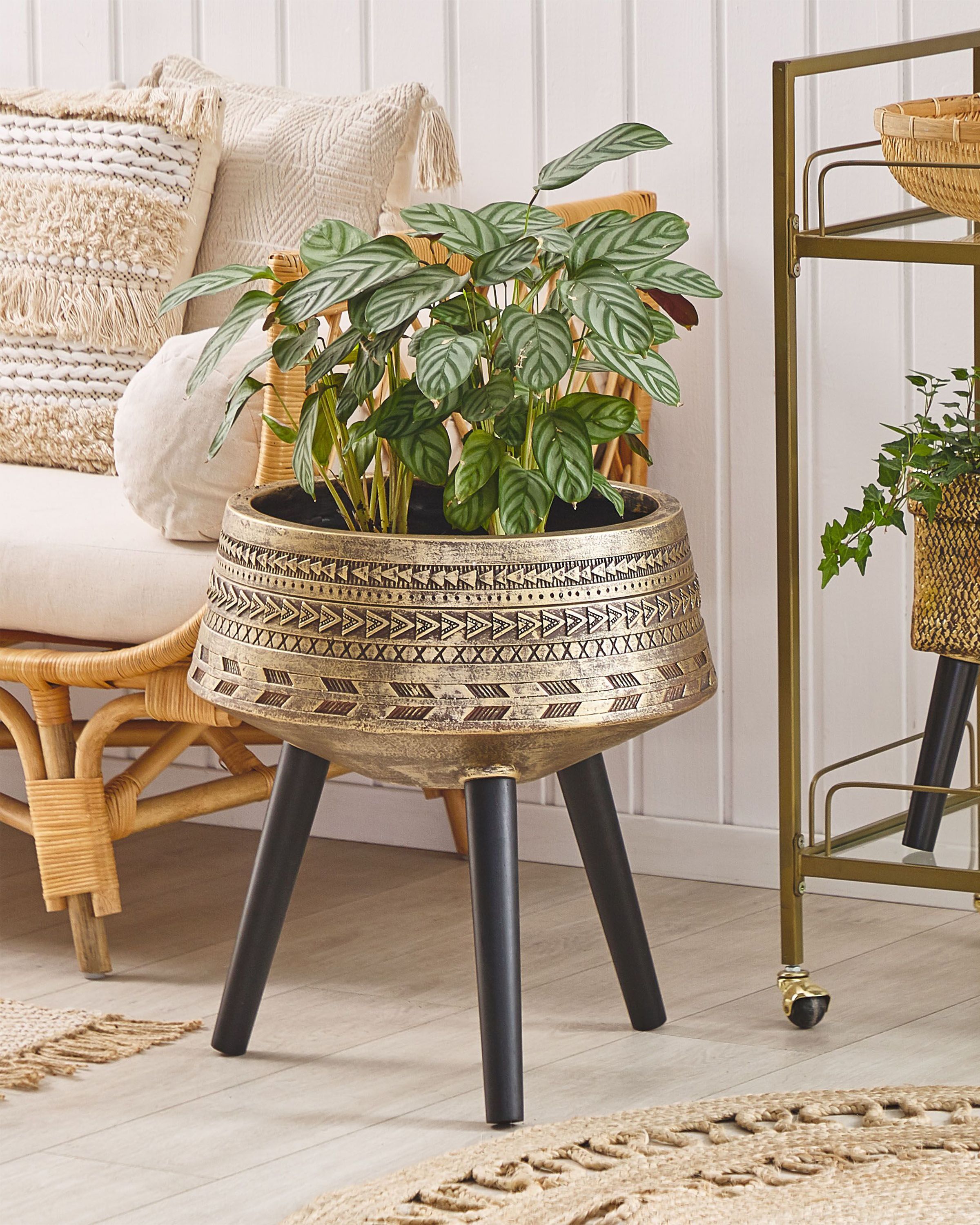 Elevated Plant Pot VARDIANI 50 cm Gold