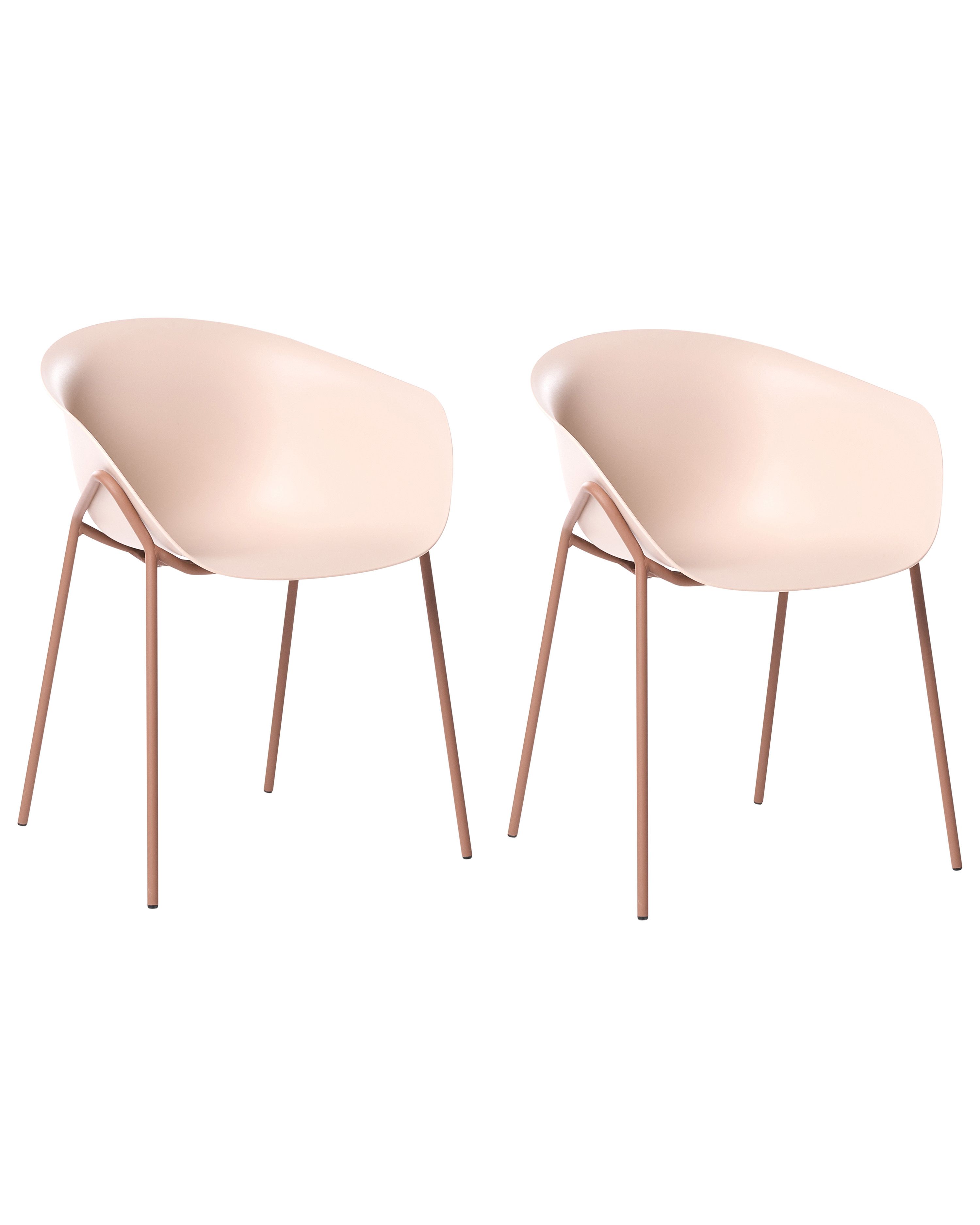 Set of 2 Garden Chairs METEORA Synthetic Material Beige