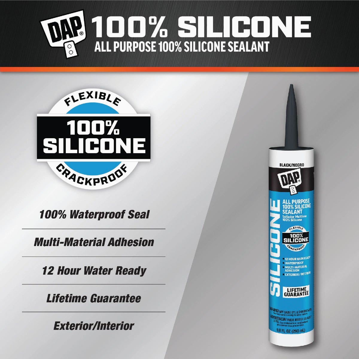DAP 9.8 Oz. Window, Door & Siding Silicone Sealant, Black