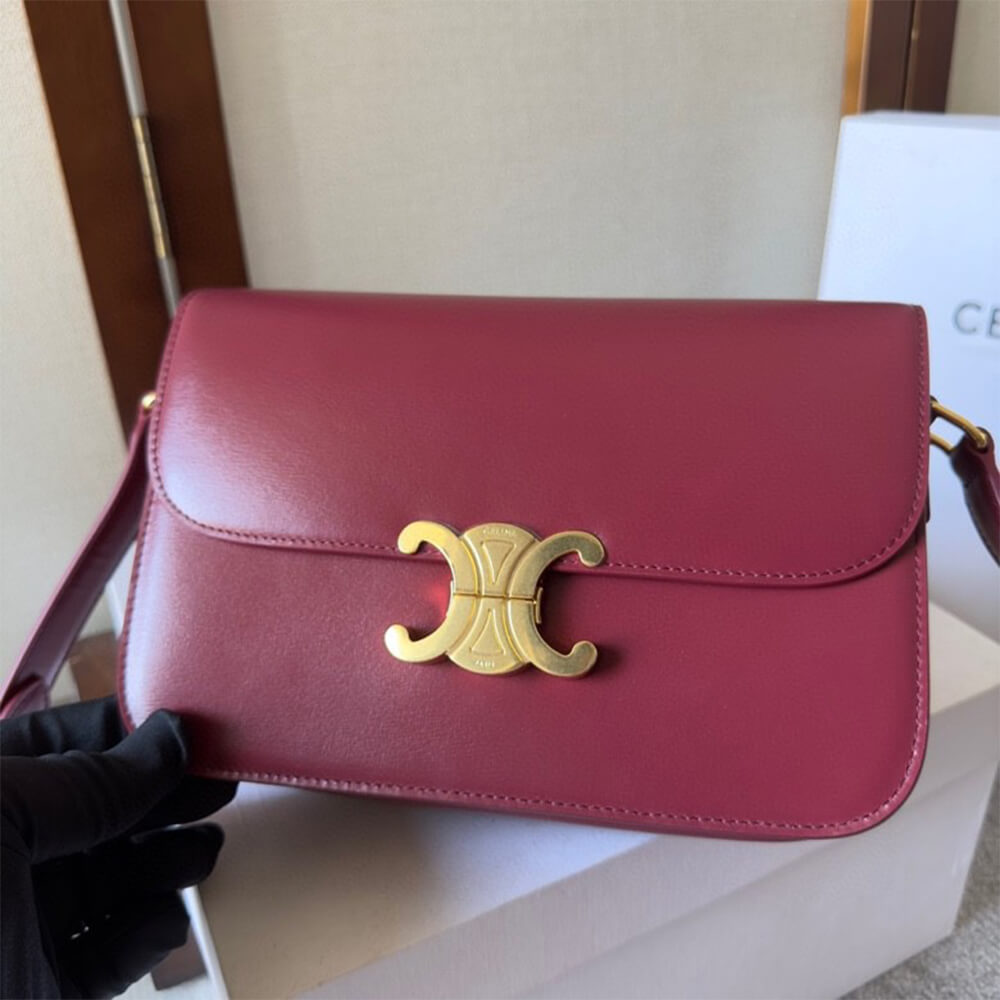 CELINE CLASSIQUE TRIOMPHE BAG in shiny calfskin(HIGH-END GRADE)1:1High-quality replica