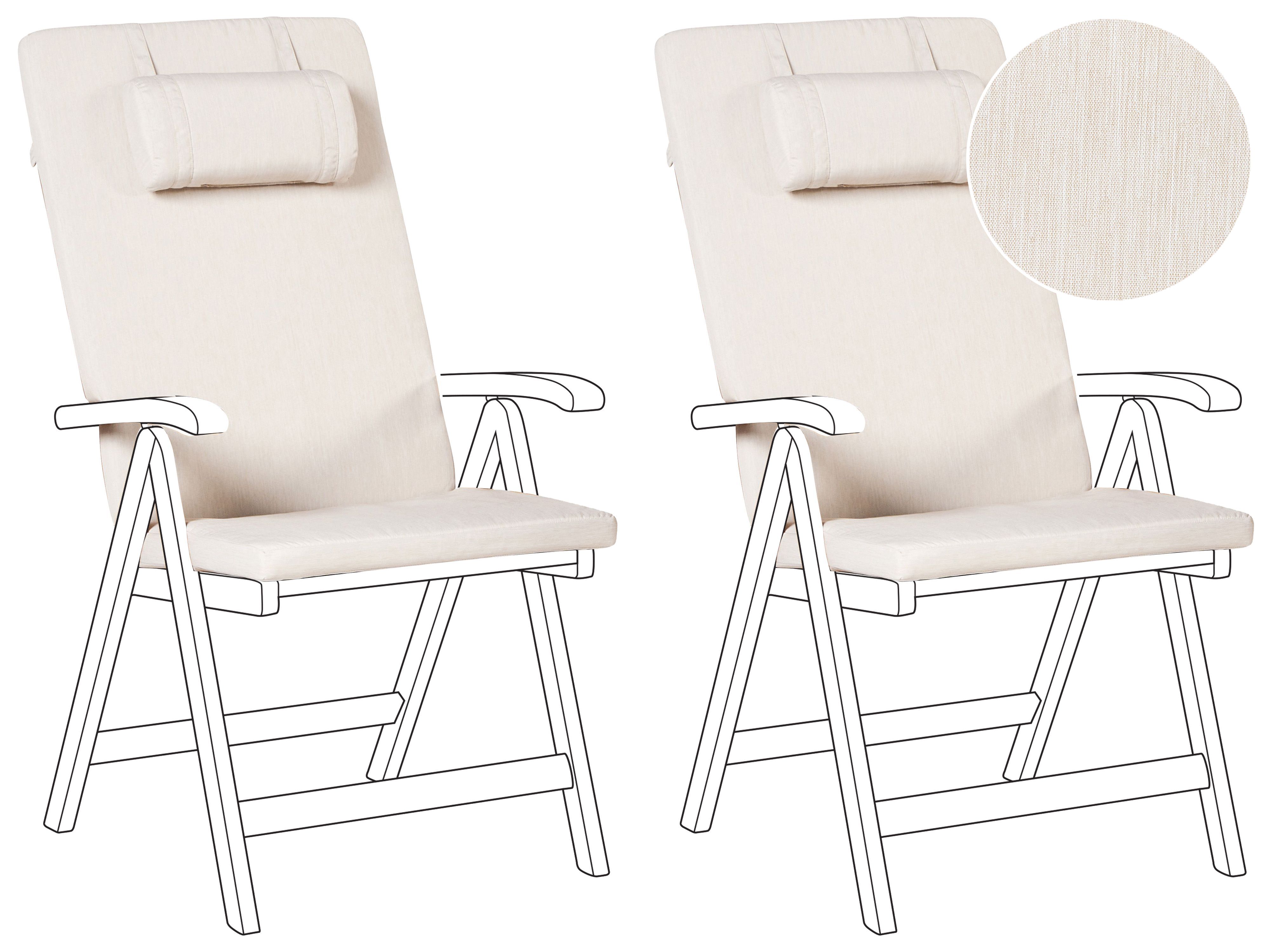 Set of 2 Back/Seat Cushions JAVA/AMANTEA PREMIUM 50 x 70 cm Light Beige