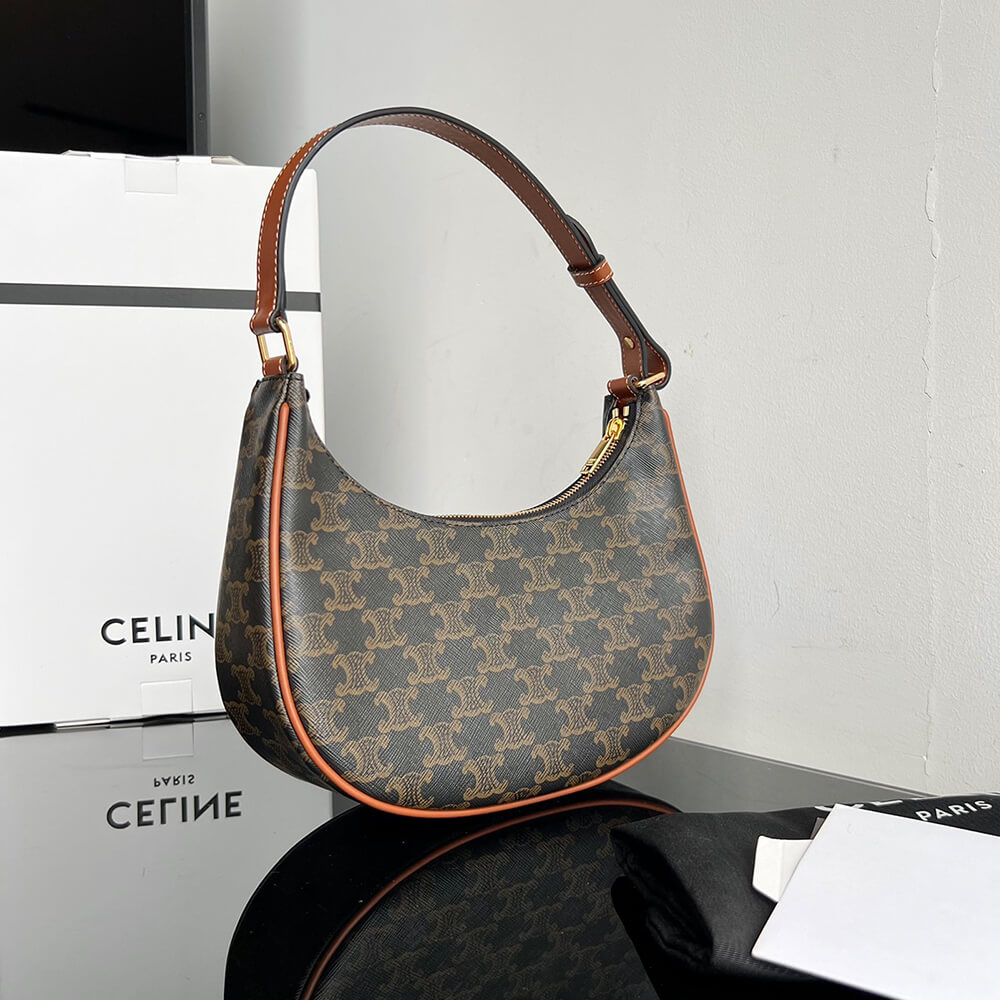 CELINE Ava Bag IN Triomphe Canvas and calfskin(HIGH-END GRADE)1:1High-quality replica