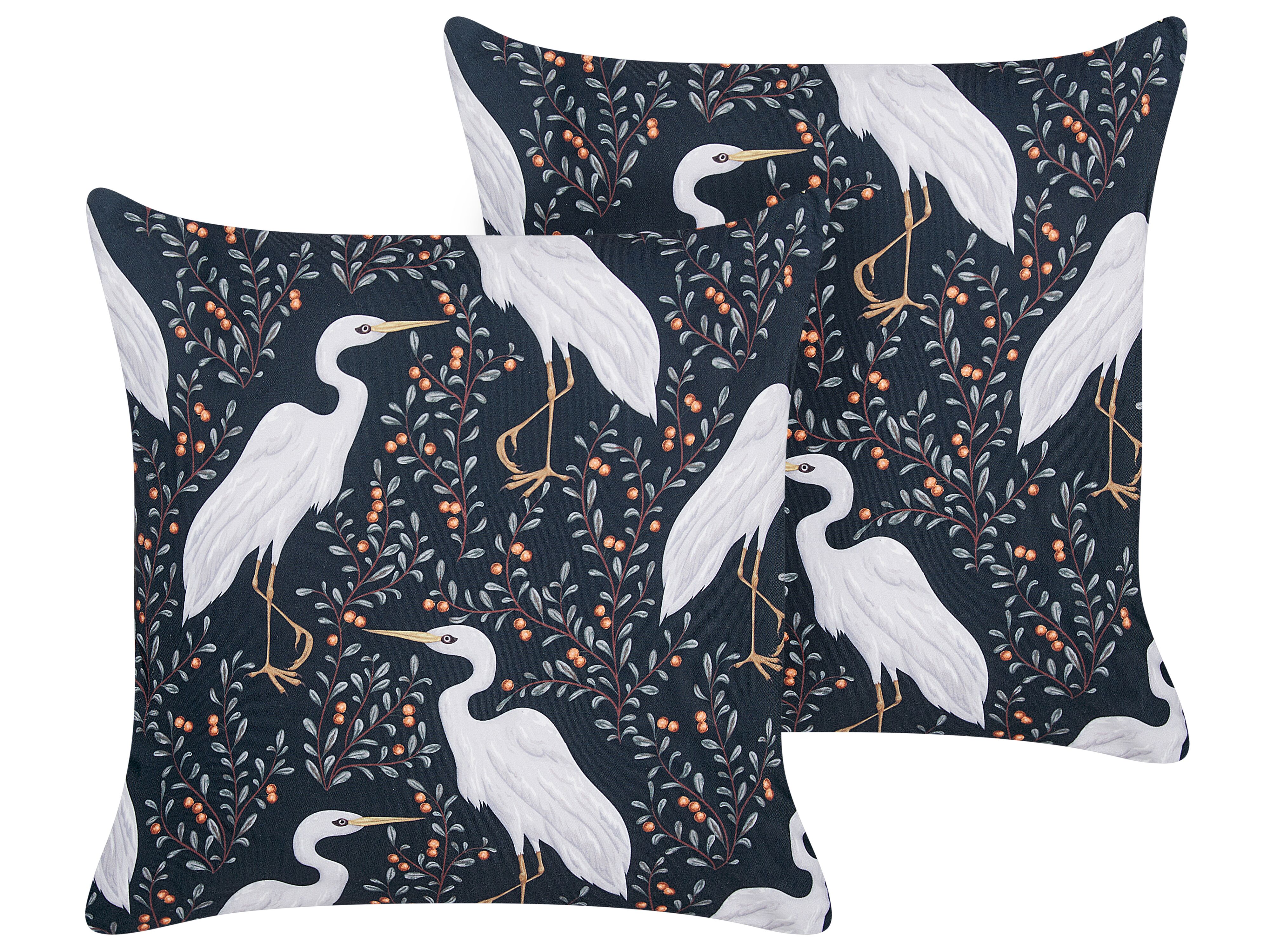 Set of 2 Outdoor Cushions PIANAZZO Animal Pattern 45 x 45 cm Black