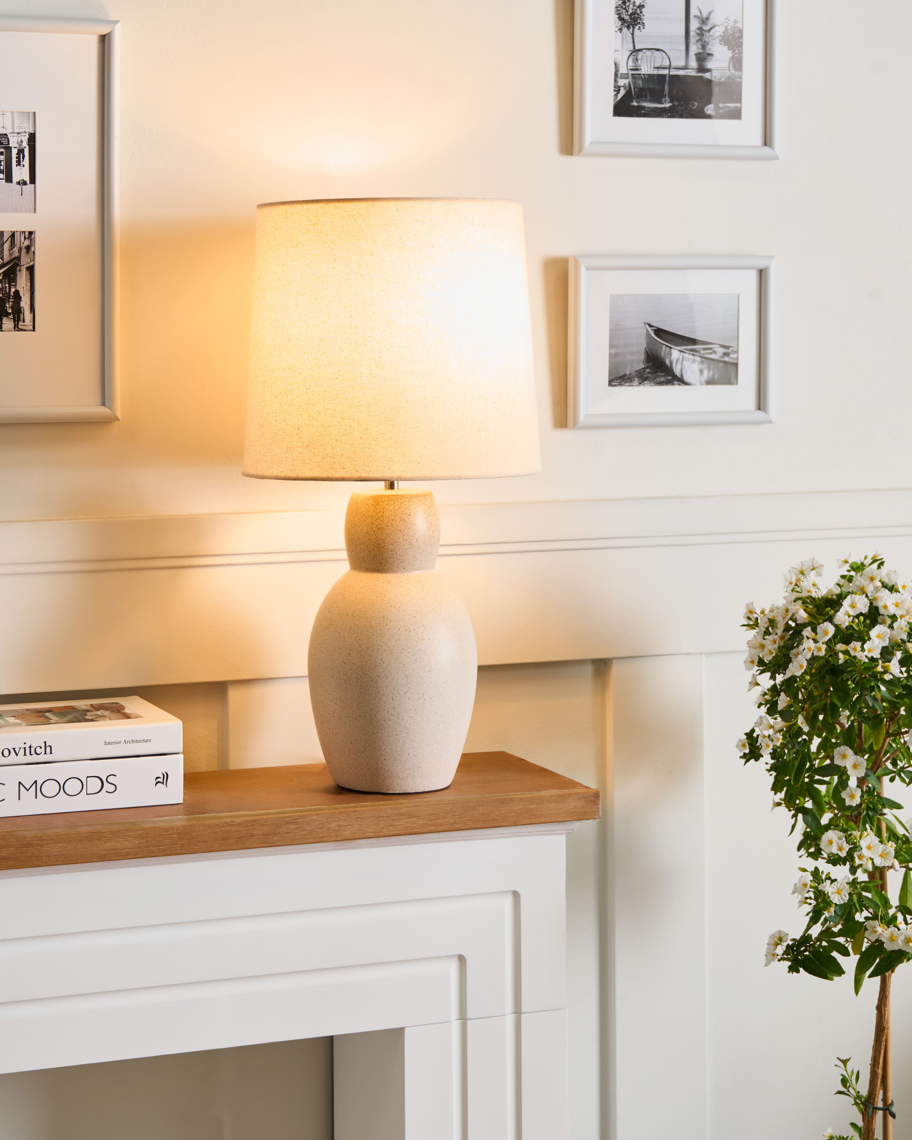 Table Lamp DEDURU Ceramic Beige