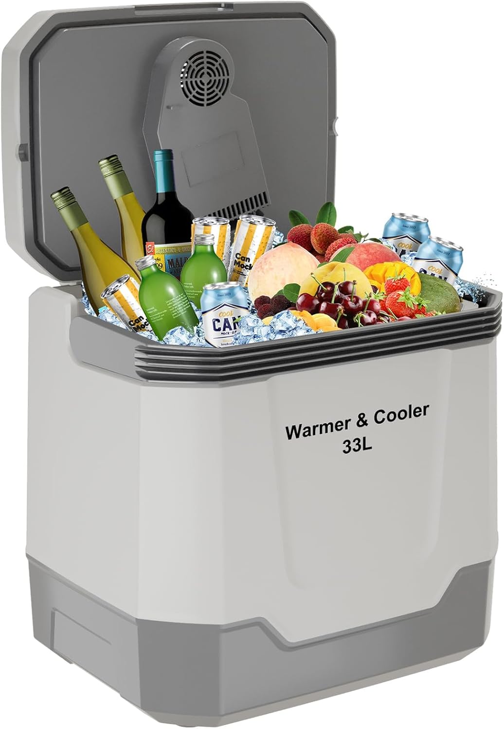 TrailBlaze Portable Electric Car Refrigerator & Warmer - 35 Quart (33L) Capacity, Automatic Locking Handle, Dual Power 12V/110V - No Ice Needed, Home, Office, Vehicle