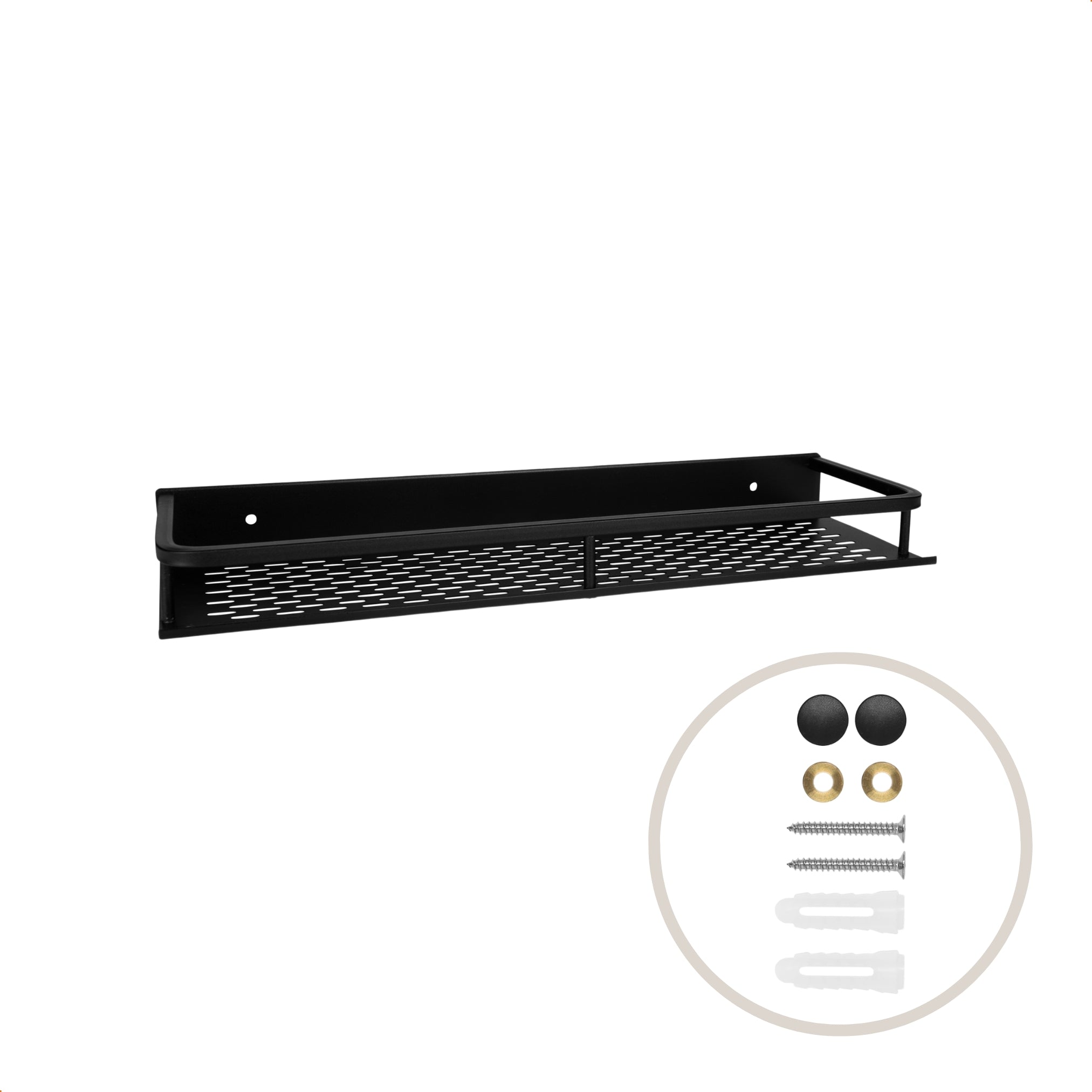 QUVIO Badkamer plankje Aluminium - Zwart - 40 cm