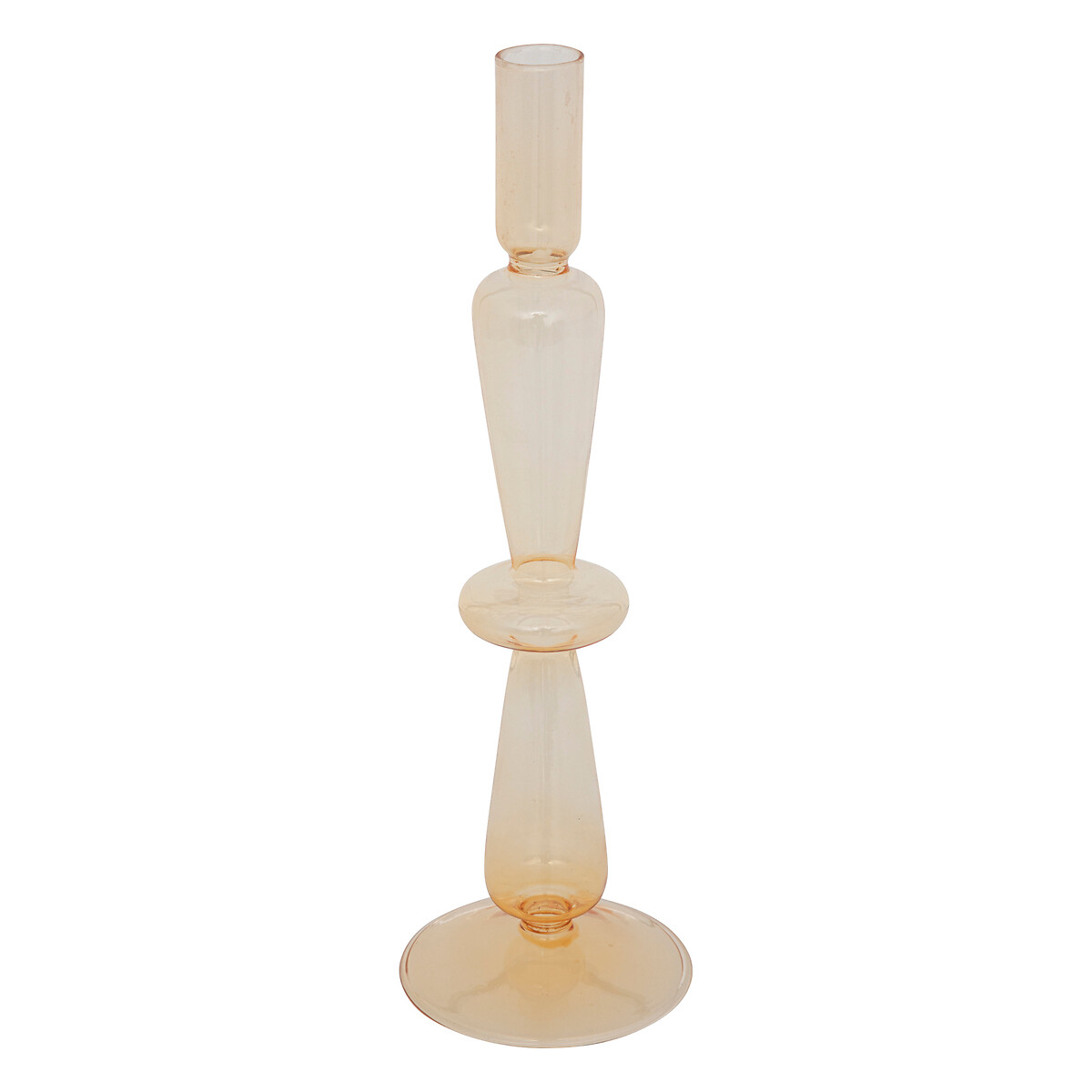 Candlestick, glass Yellow, H.29,5 cm