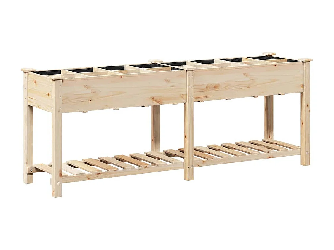 Cache-pot de jardin | Jardinière avec étagère Beige 203.5 x 53 x 76.5 cm