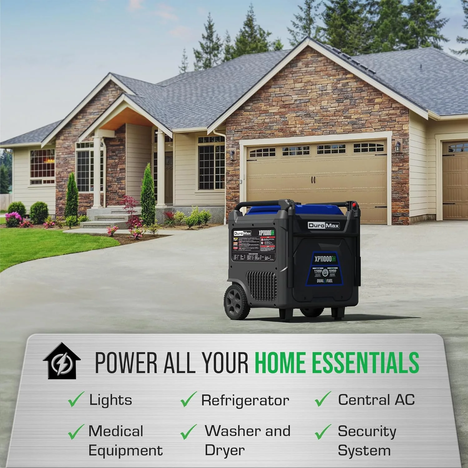 DuroMax Dual Fuel Portable Digital Inverter Generator, 11 000-Watt, 459cc - XP11000iH - Image 6 DuroMax Dual Fuel Portable Digital Inverter Generator, 11 000-Watt, 459cc - XP11000iH - Image 6