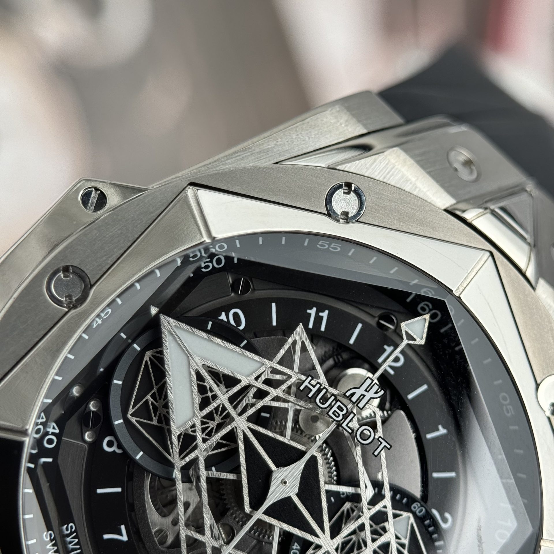 Hublot Replica Watch Big Bang Sang Bleu II Titanium Black Dial BBF 45mm - Top club