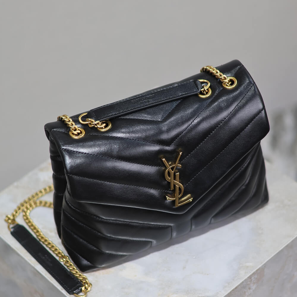 YSL Loulou Small Chain Bag in Black Leather Gold Hardware1:1High-quality replica