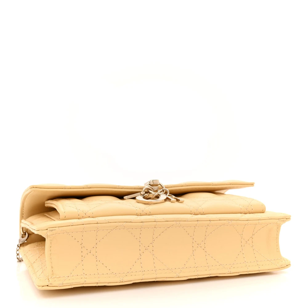 Superfake Handbags – Dior Lady Chain Pouch in Soft Yellow Leather1:1High-quality replica