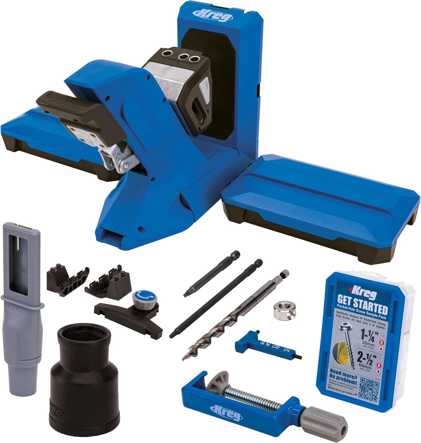 Kreg Tool KPHJ720PRO Pocket-Hole Jig 720PRO - Easy Clamping & Adjusting - Includes Durable Kreg Pocket-Hole Screws - For Materials 1/2