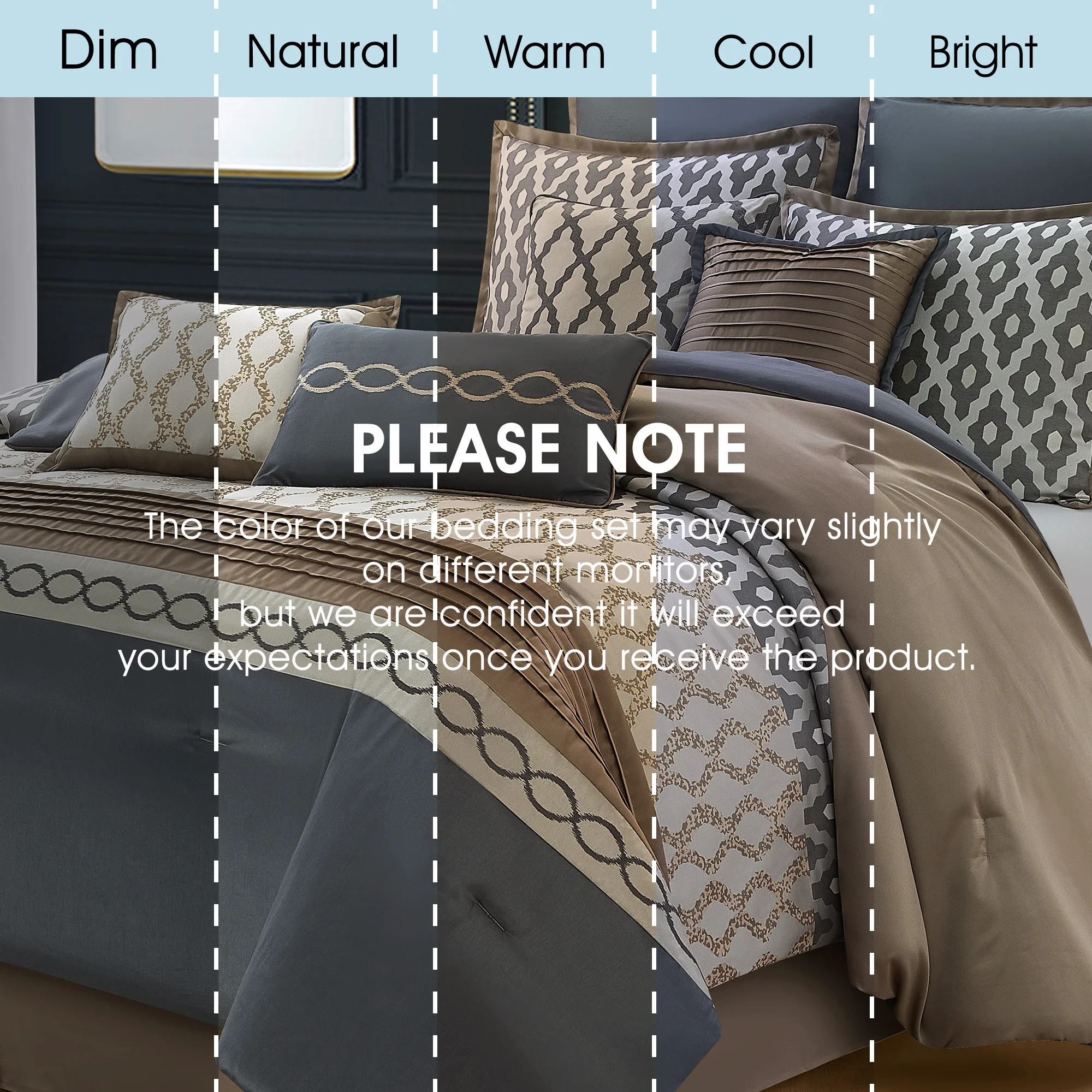 LANCO MODERN LIFESTYLE King Size Comforter Set, Burgundy, 10 Piece Bed in a Bag for All Seasons, Luxury Extreme Comfort Bedding Sets with Bedskirt, Pillow Shams, Euro Shams and Decor Pillows - Image 31