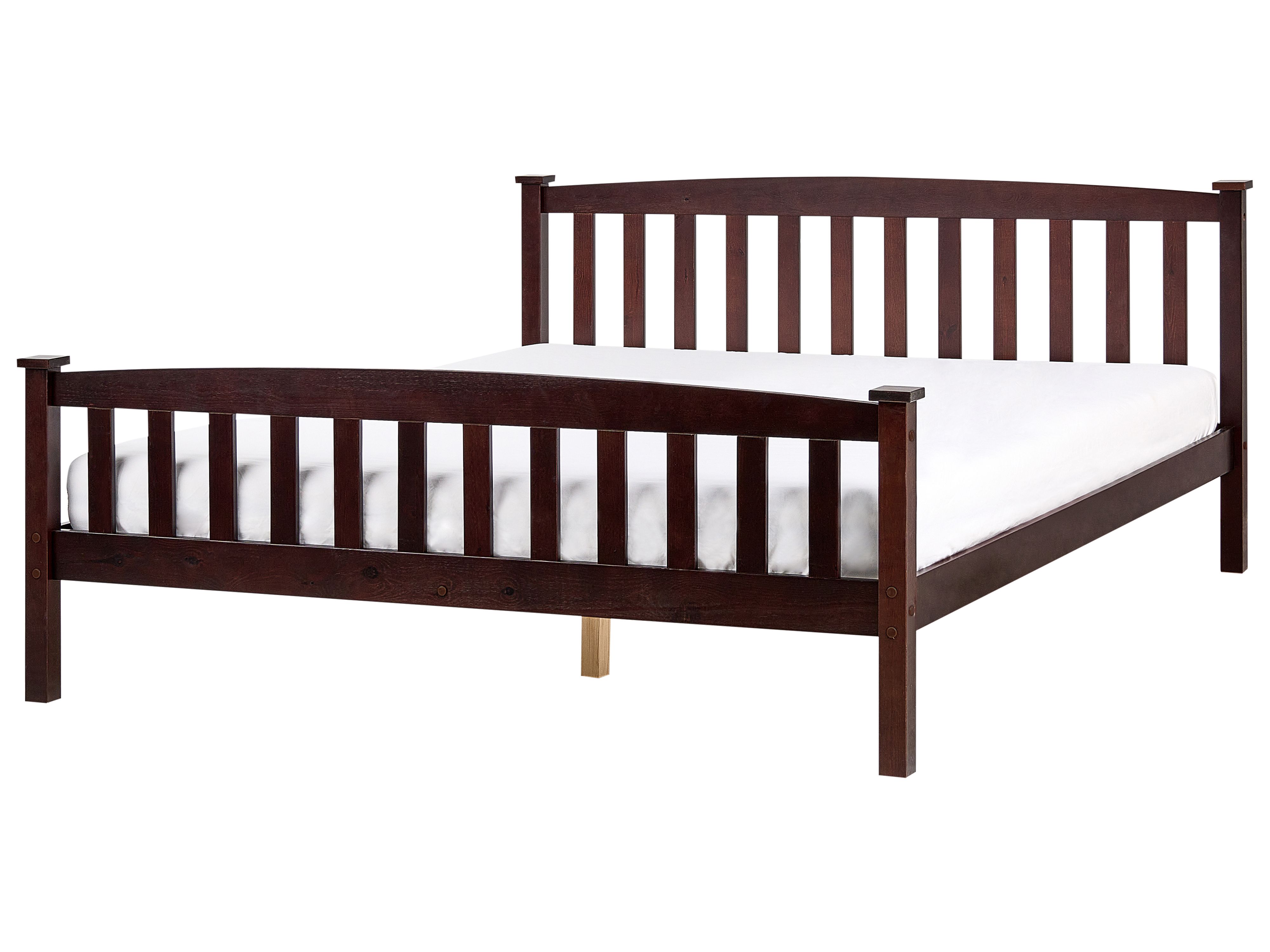 Bed Pine Wood GIVERNY 160 x 200 cm (EU King Size) Dark Brown