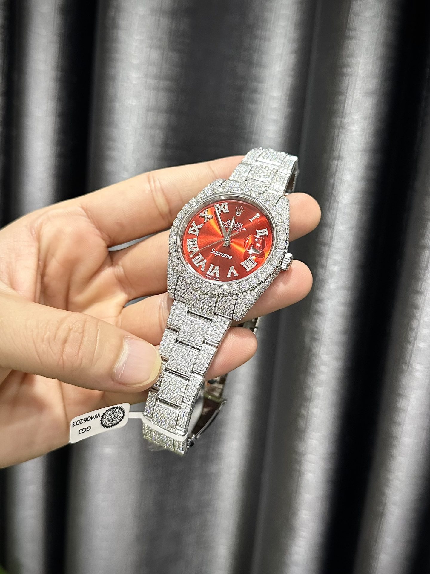 Rolex Replica 1:1 Watch DateJust Supreme Full Diamond Moissanite Hong Kong 41mm - Top club